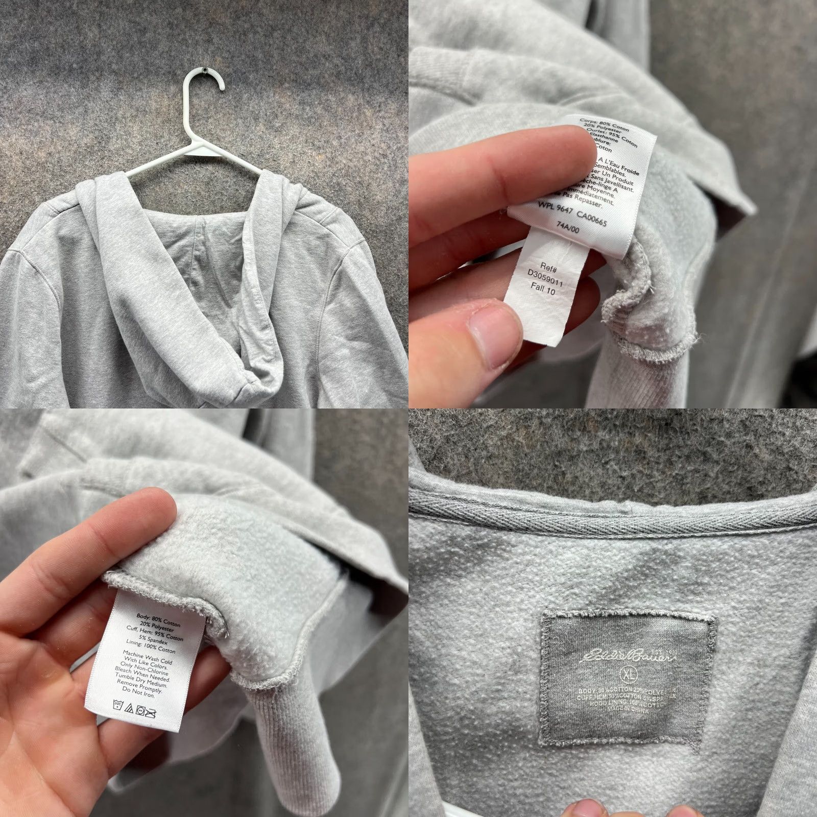 Eddie Bauer VINTAGE Eddie Bauer Sweater Womens XL Gray Pullover Fleece Cardigan Hooded Size XL / US 12-14 / IT 48-50 - 8 Thumbnail