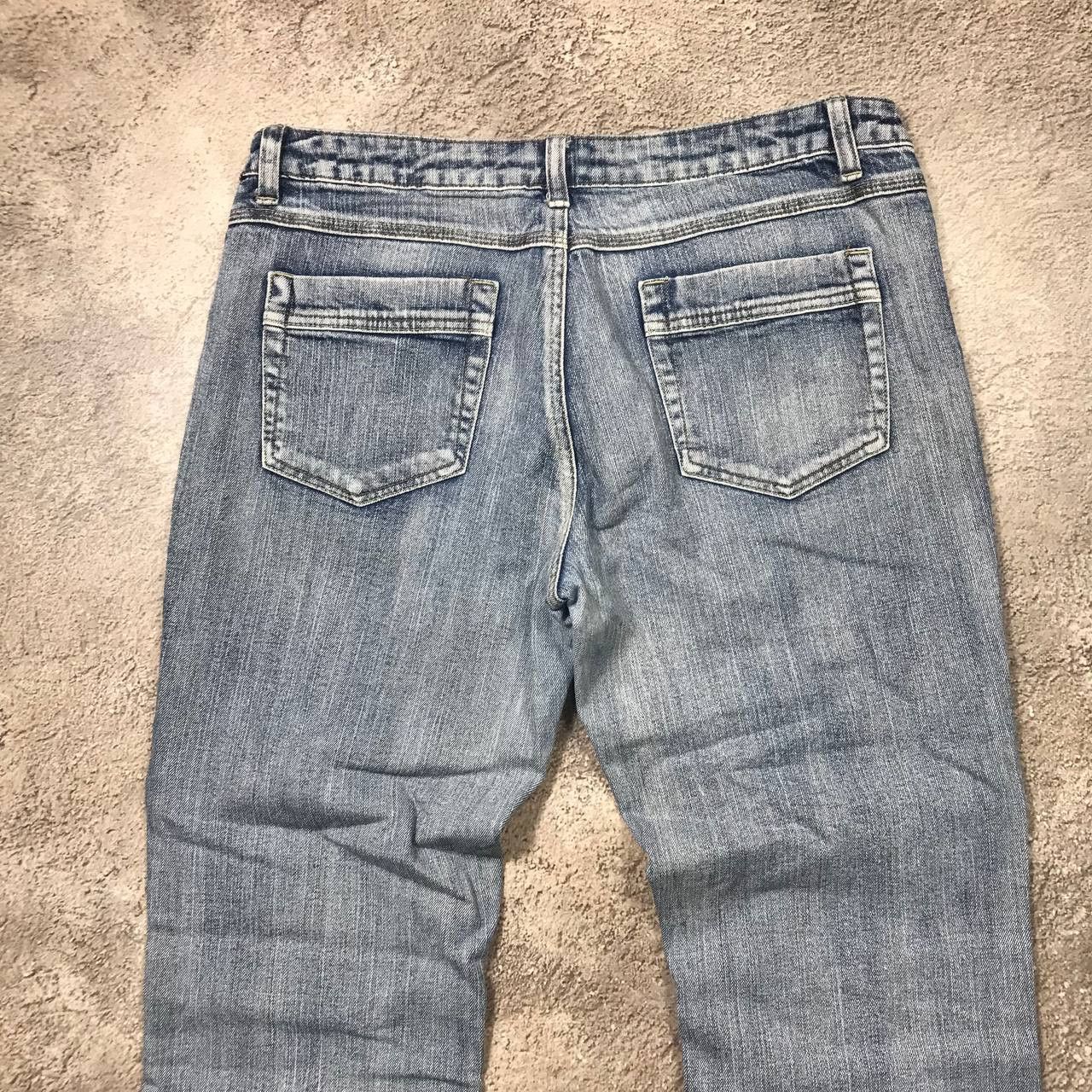 Vintage Y2K Distressed Baggy Flared Jeans Grunge Vintage Logo 31 Size 31" - 4 Thumbnail
