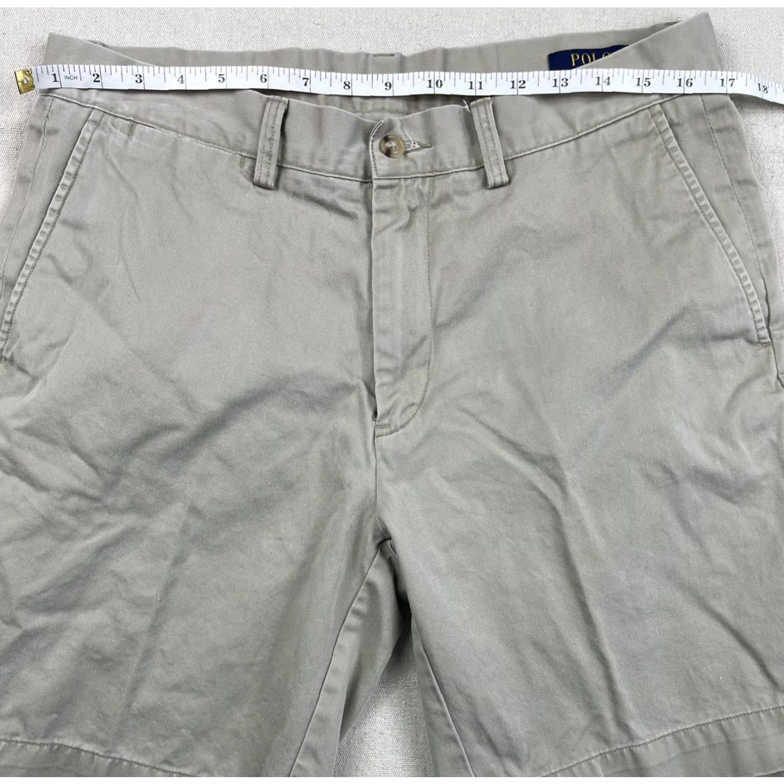Polo Ralph Lauren Polo Ralph Lauren Men's Golf Shorts 33 Beige Classic Flat Front Cotton Twill Casual Chino Size US XS / EU 42 / 0 - 5 Thumbnail