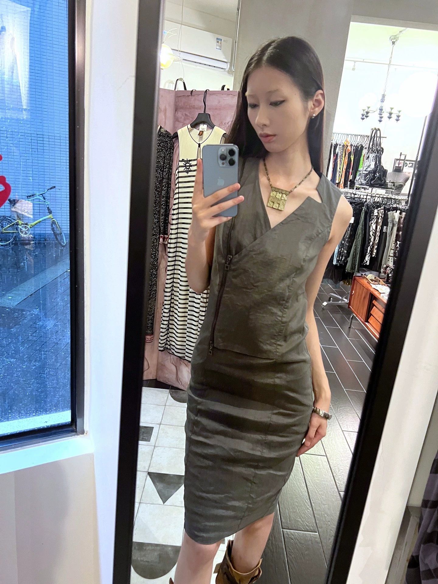 Other German Brand Vintage Zipper Bodycon Cami Dress Size S Size S / US 4 / IT 40 - 4 Thumbnail