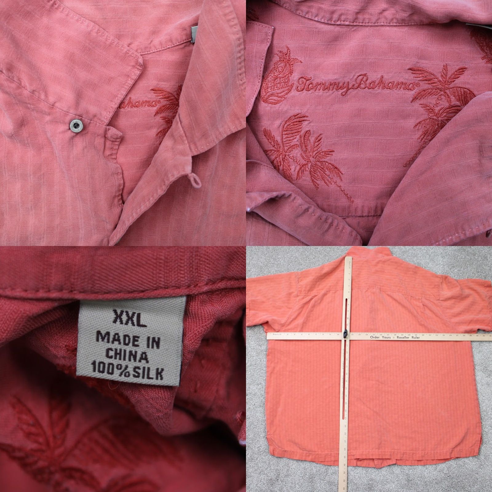 Tommy Bahama Tommy Bahama Camp Shirt Mens 2XL XXL Red Silk Short Sleeve Button-Up Casual Shirt Size US XXL / EU 58 / 5 - 9 Thumbnail