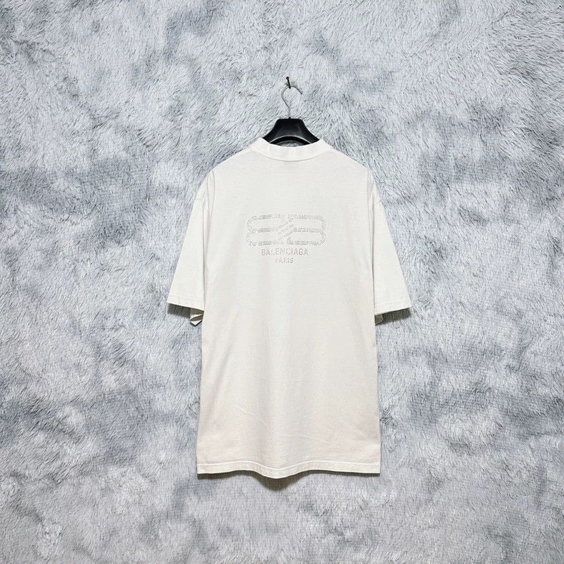Balenciaga Balenciaga Crystal Letter Logo Short Sleeve T-Shirt White Size US S / EU 44-46 / 1 - 1 Thumbnail