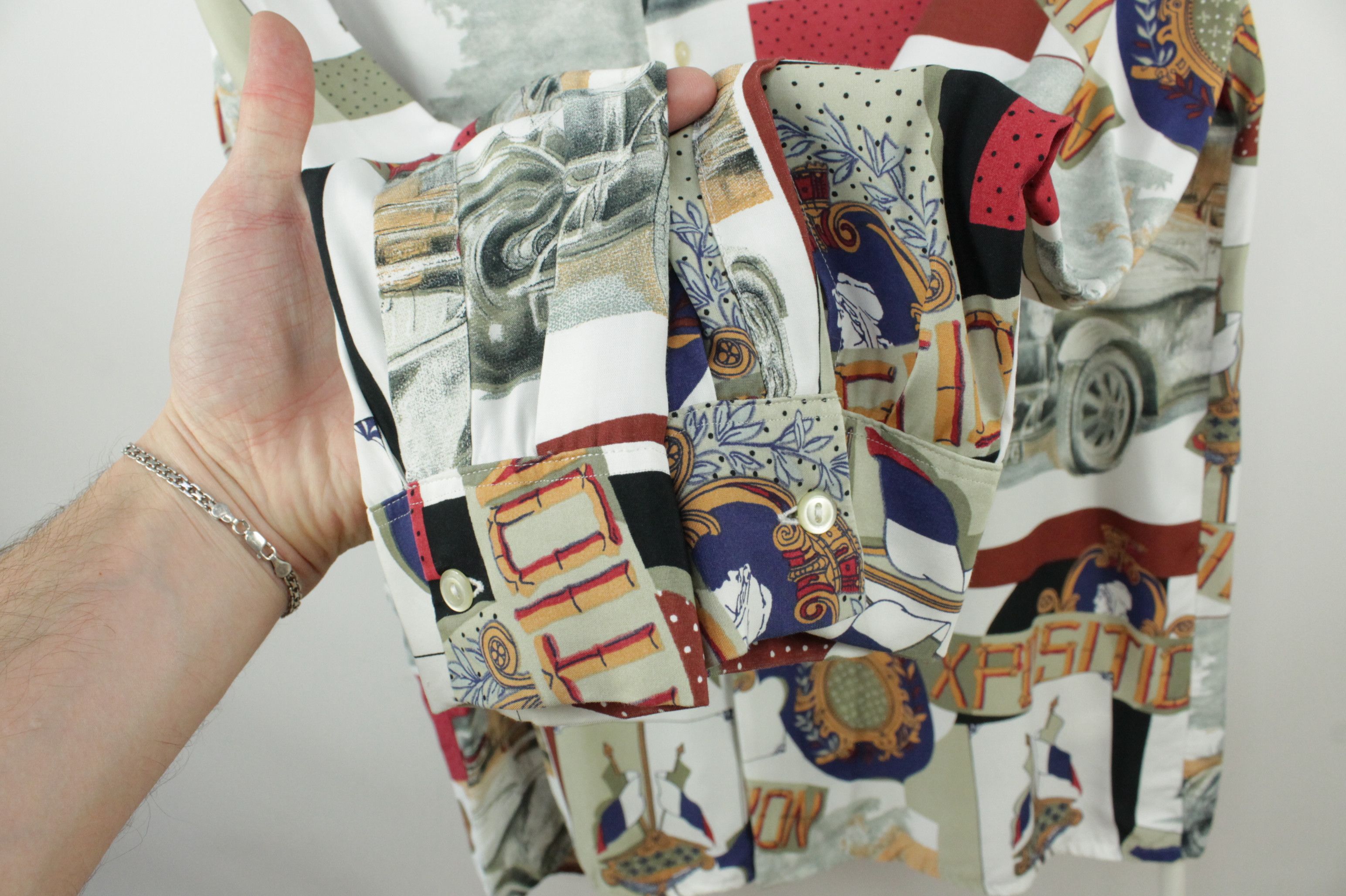 Designer × Vintage Muller Monogram Vintage Car Pattern Viscose Shirt Men's Size US L / EU 52-54 / 3 - 4 Thumbnail