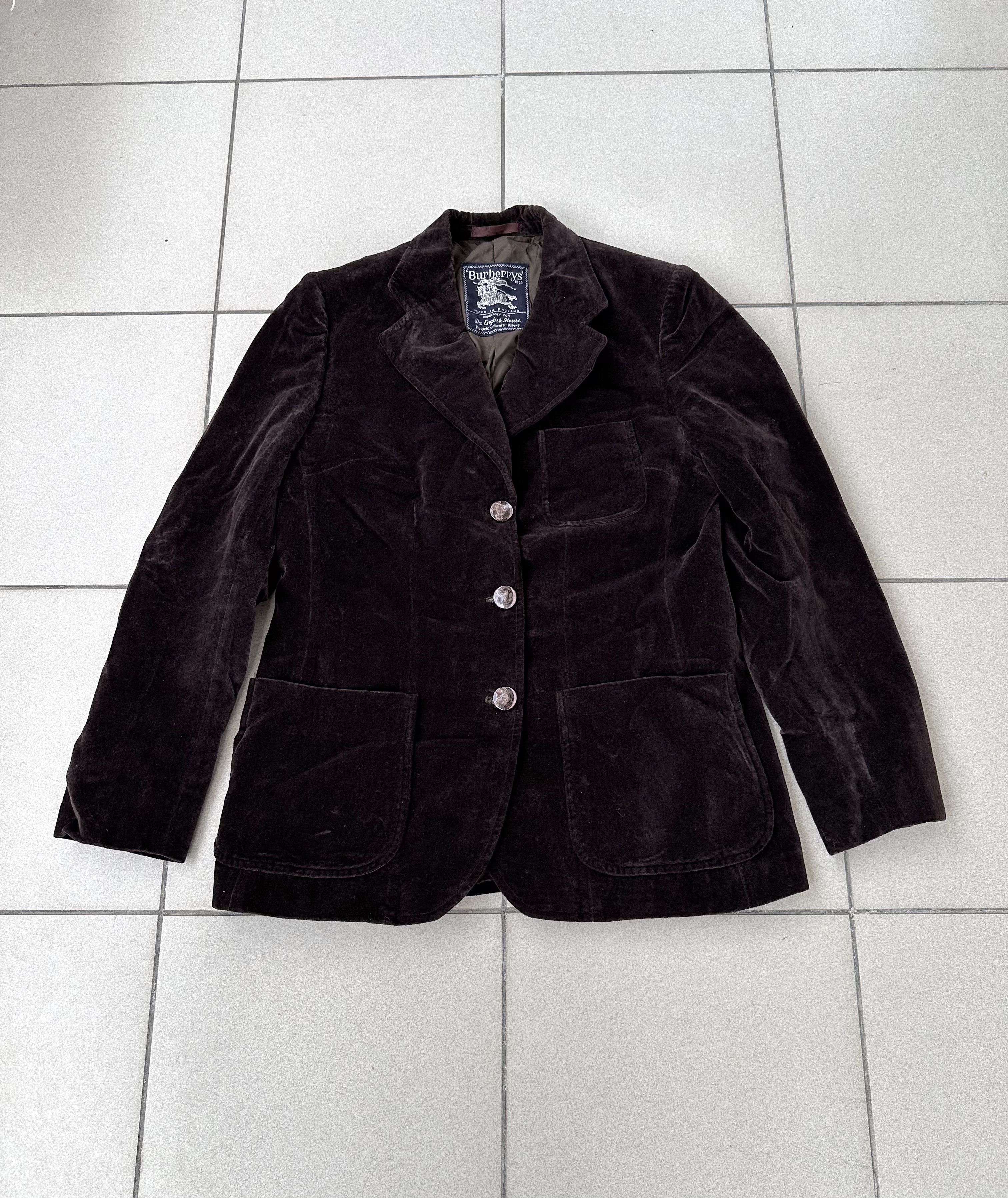 Burberry × Vintage Vintage Burberrys women velour blazer jacket Size M / US 6-8 / IT 42-44 - 1 Thumbnail