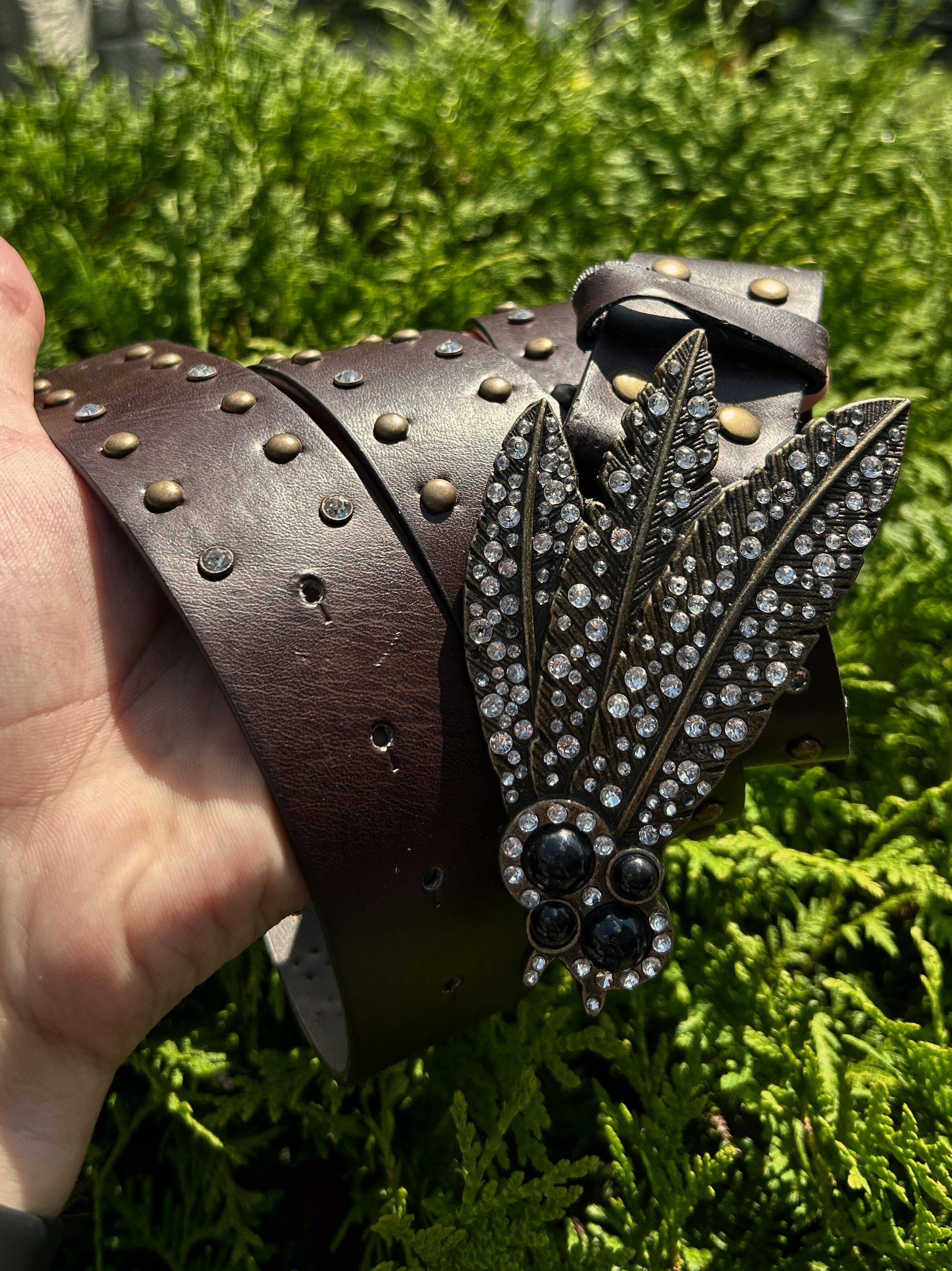 Hysteric Glamour Vintage Y2K Studded Leather Belt Rockstar Core Size ONE SIZE - 3 Thumbnail