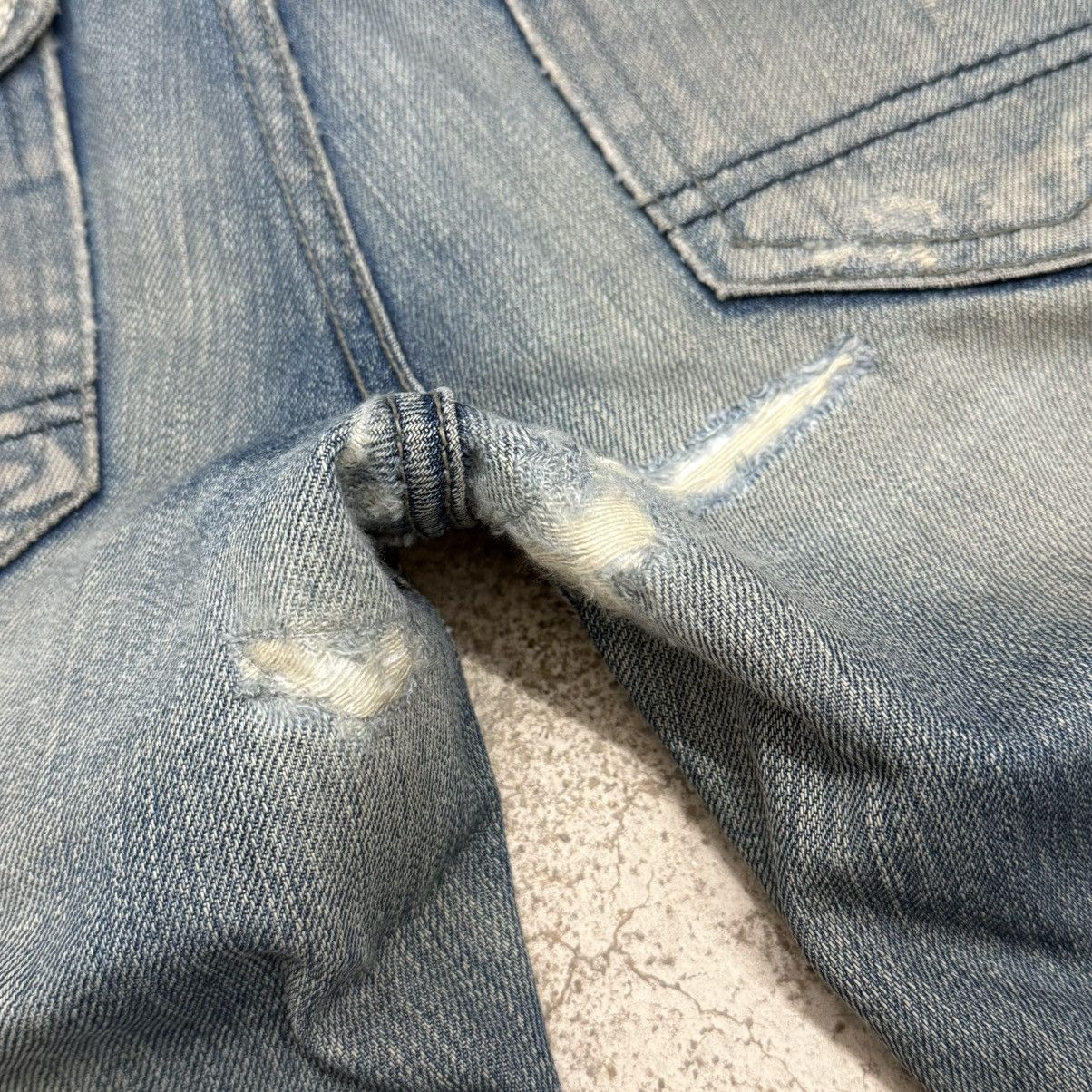 Japanese Brand Japanese Muddy Distressed Whisker Low Rise Denim Pants Size US 29 - 17 Thumbnail