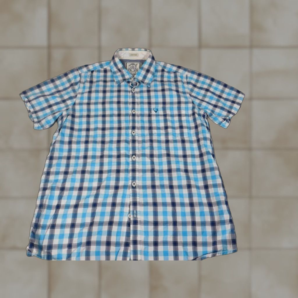 Vintage Solly Shirt Mens 39 Blue Plaid Button-Down Size US L / EU 52-54 / 3 - 1 Thumbnail
