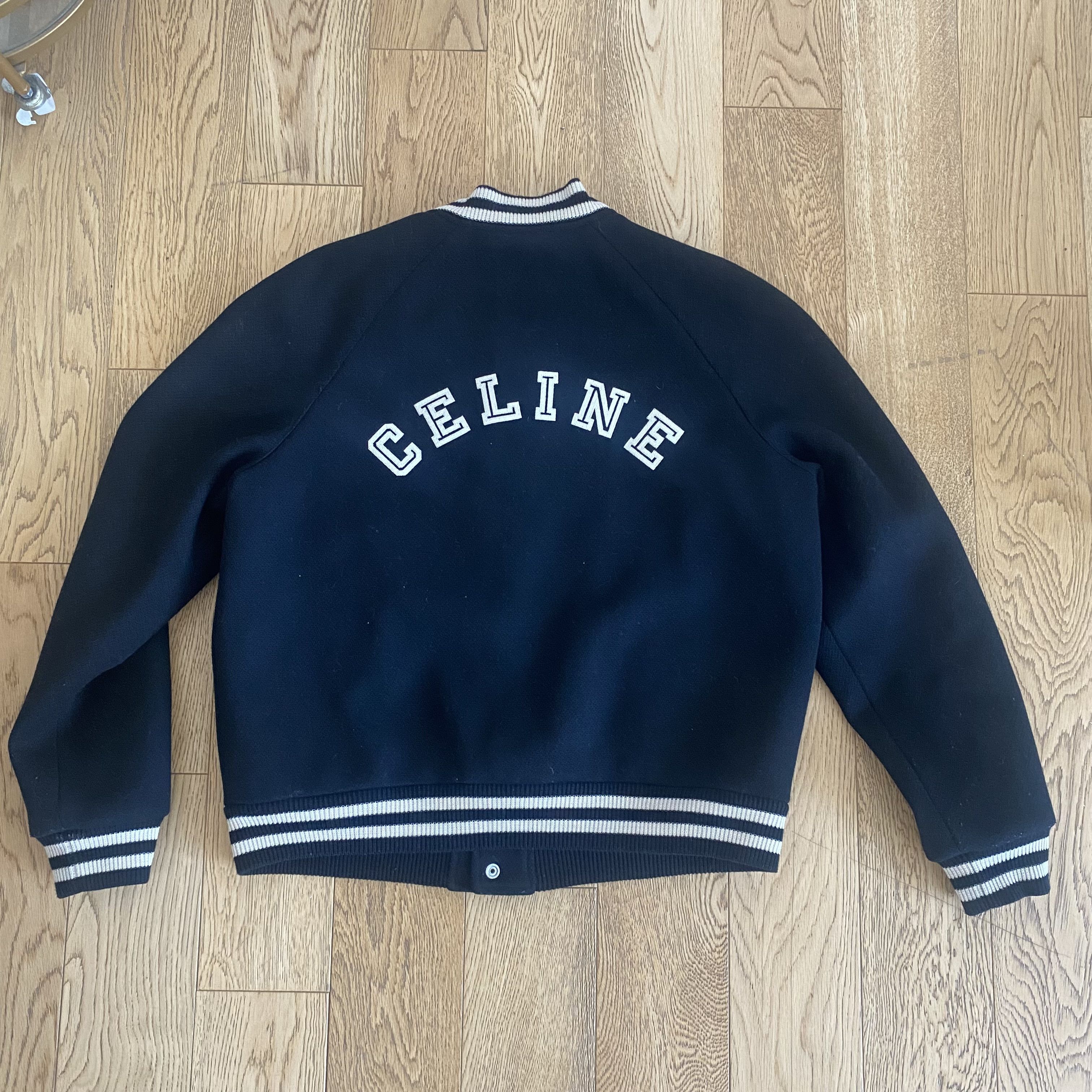 Celine Celine Teddy Jacket Black Textured Wool Varsity Prep 54 Size US L / EU 52-54 / 3 - 11 Thumbnail