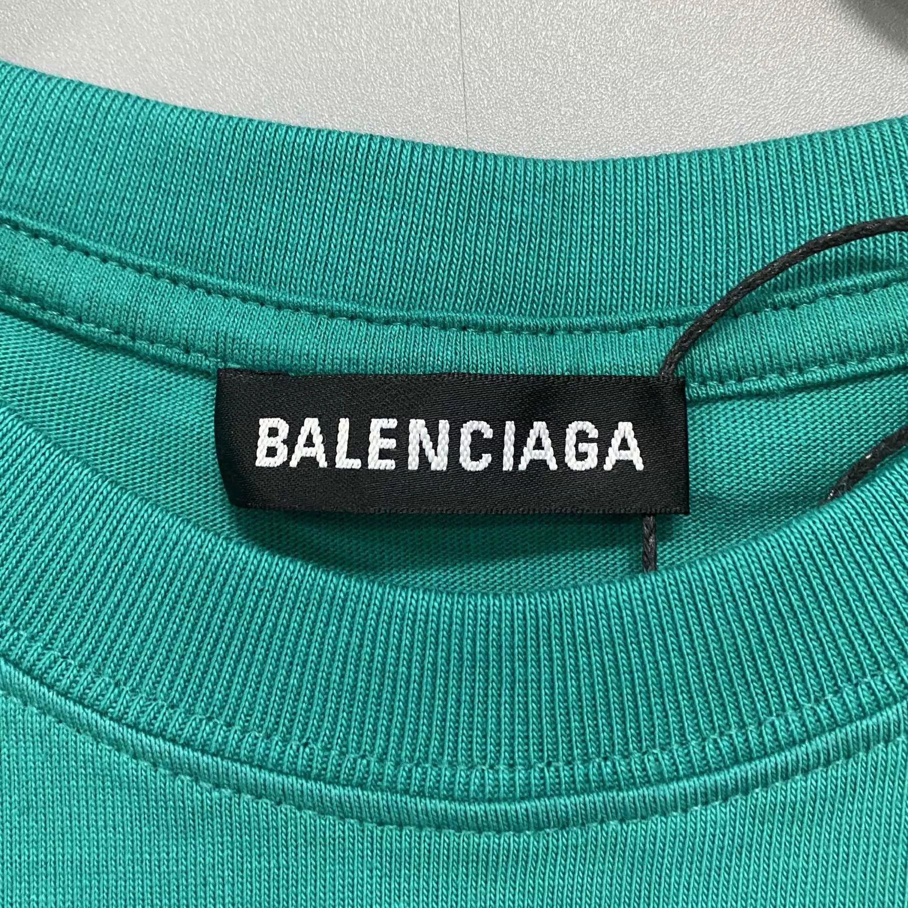 Balenciaga Balenciaga Lake Green Coke Wave Short Sleeve Tee S Size S / US 4 / IT 40 - 4 Thumbnail