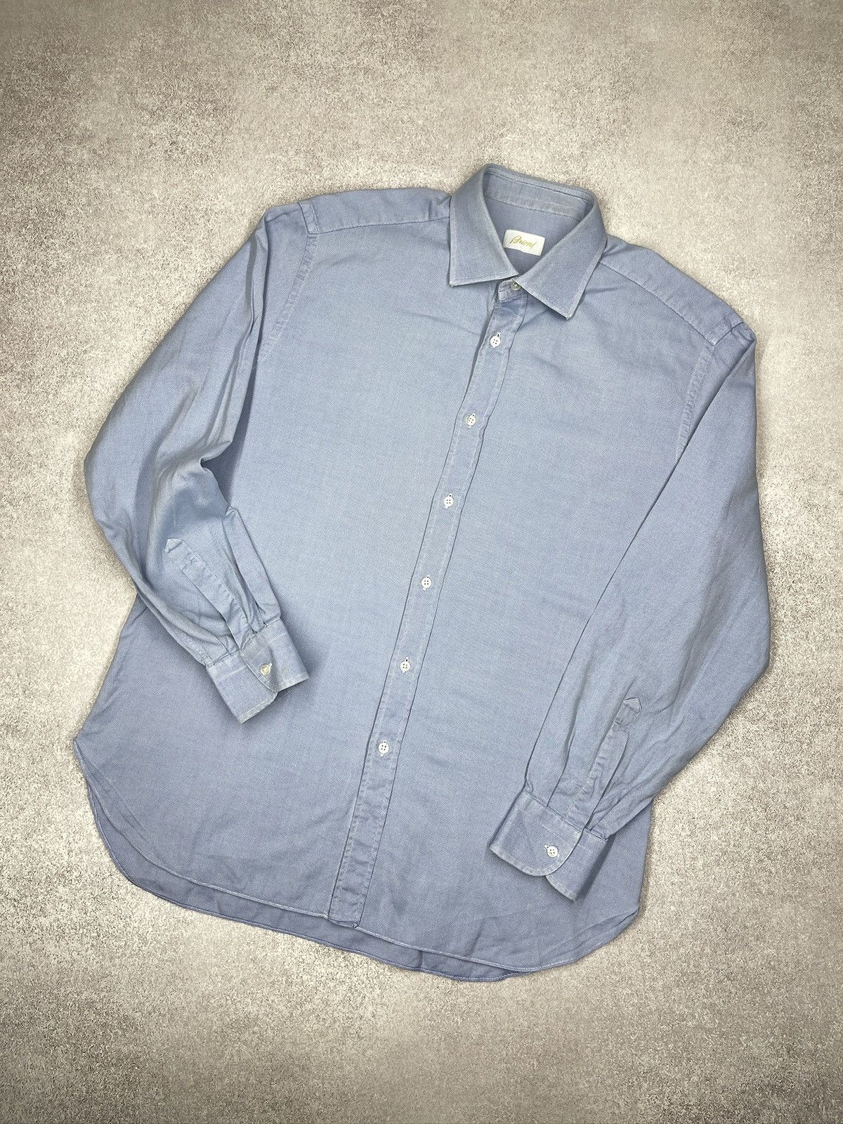 Brioni Brioni Oxford Button Up Shirt Blue Made in Italy Size US XL / EU 56 / 4 - 1 Thumbnail