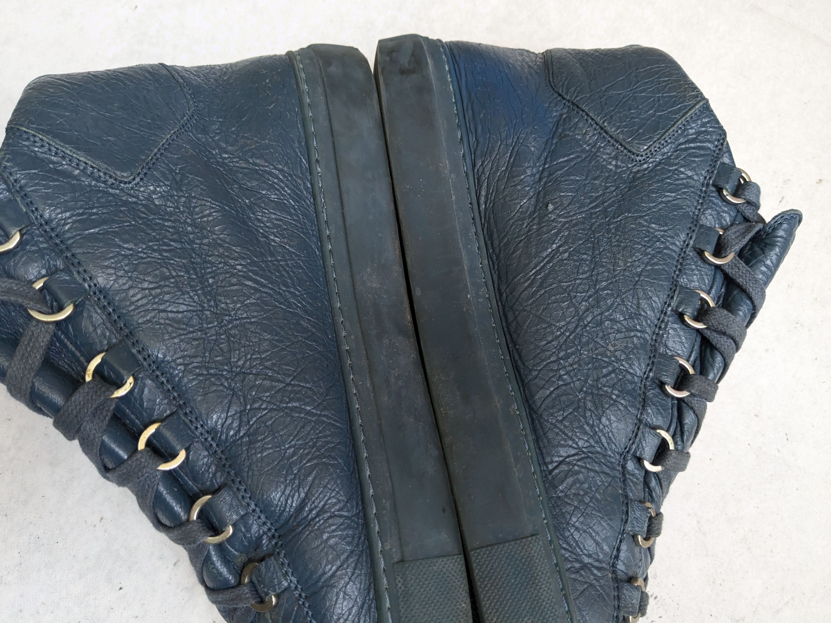 Balenciaga Balenciaga Arena Sneakers Blue 11 High Tops Leather Size US 12 / EU 45 - 12 Thumbnail