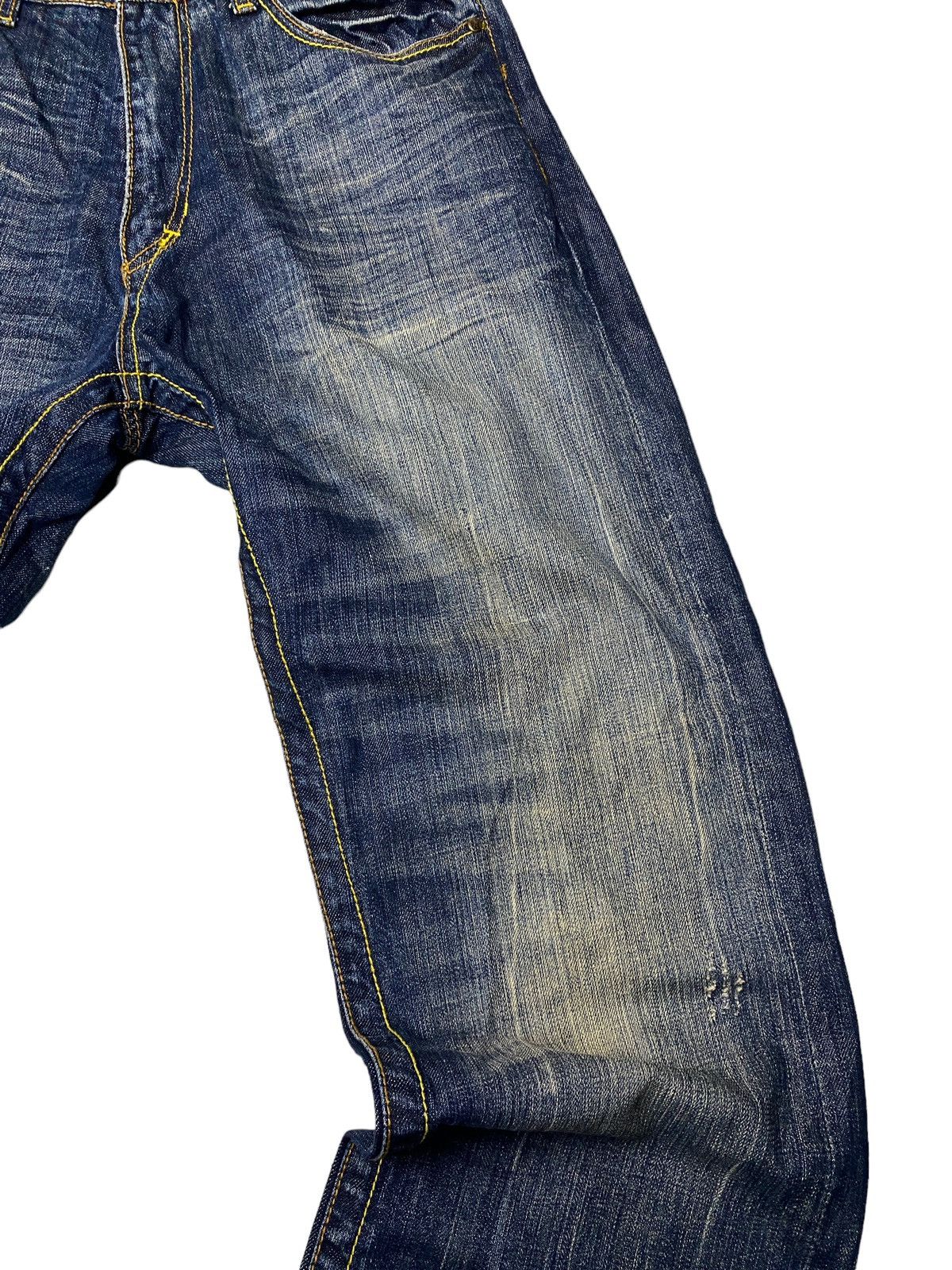 If Six Was Nine 2000's Akademiks Flared Tribal Seawash Jeans Size US 34 / EU 50 - 8 Thumbnail