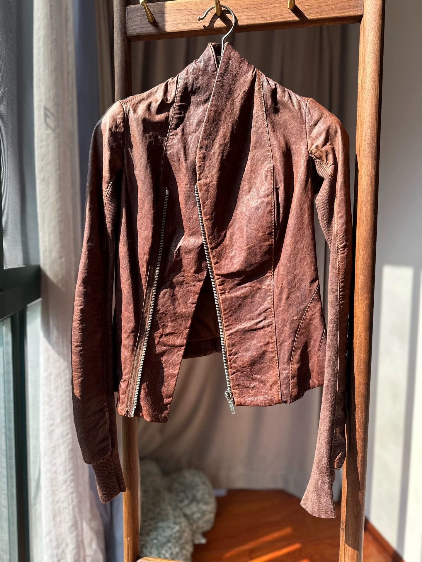 Rick Owens Rick Owens Distressed Leather Jacket 38 Size XS / US 0-2 / IT 36-38 - 1 Thumbnail