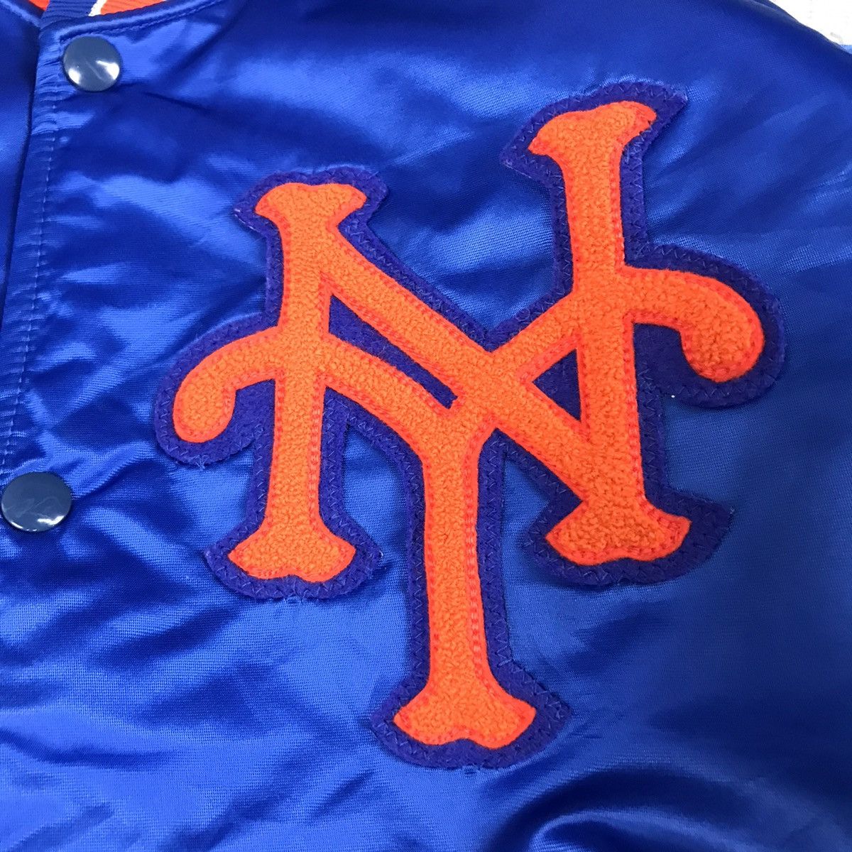 MLB × Starter × Vintage STARTER NEW YORK METS BOMBER SNAP BUTTON SIGNATURE JACKET Size US S / EU 44-46 / 1 - 5 Thumbnail