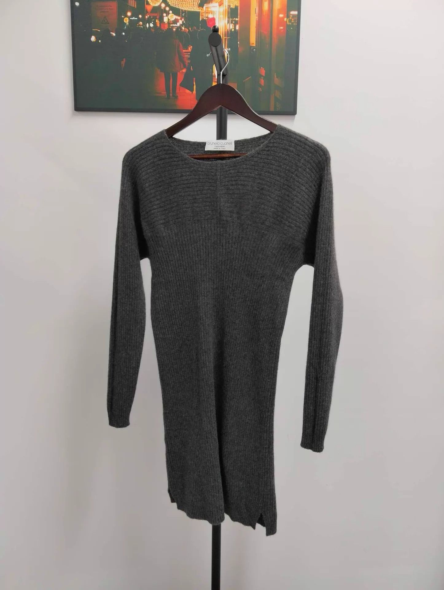 Brunello Cucinelli Brunello Cucinelli Gray Cashmere Crewneck Top 36 Size S / US 4 / IT 40 - 1 Thumbnail