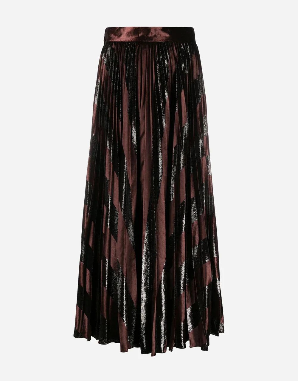 Dolce & Gabbana o1y0925 Maxi Skirt in Brown/Silver Size 26" / US 2 / IT 38 - 1 Thumbnail