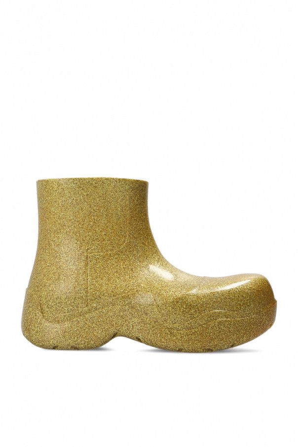 Bottega Veneta o1n1vont1224 Puddle Ankle Boots in Gold Size US 5 / IT 35 - 1 Thumbnail