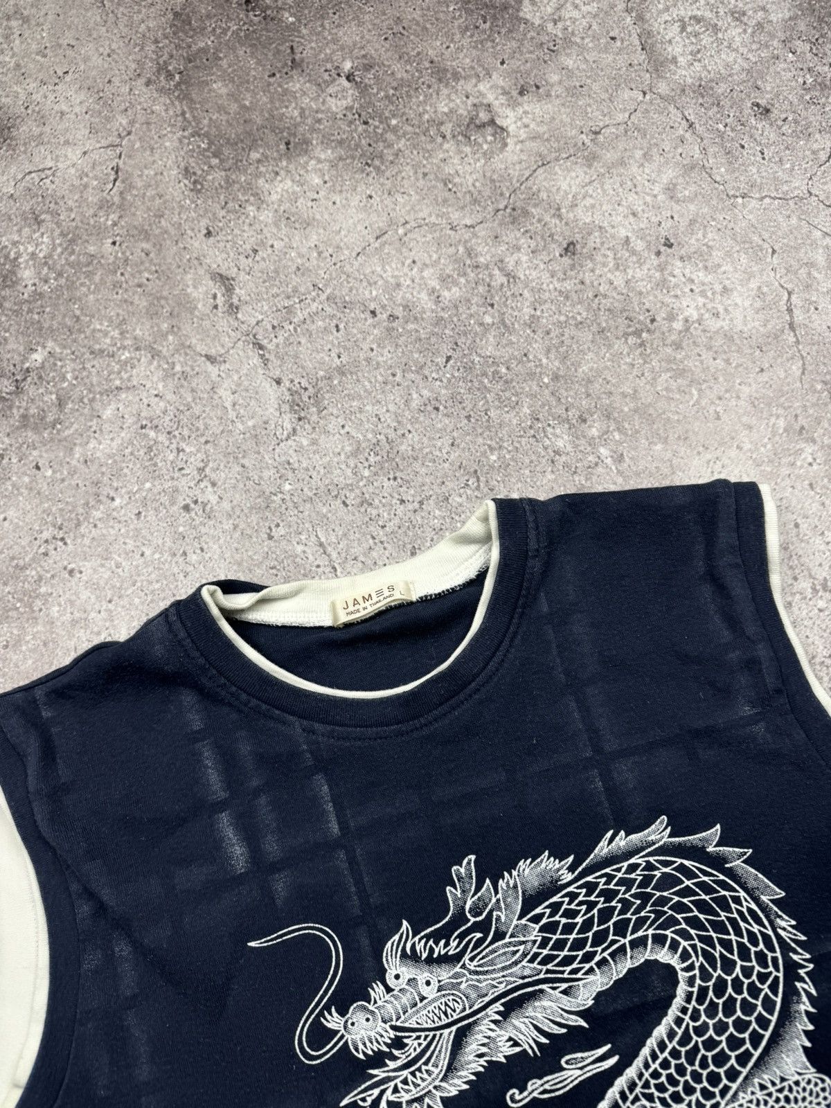 Japanese Brand 🔥00’S NUMBER NINE STYLE JAPANESE DRAGON FADED NAVY TANK TOP🔥 Size US M / EU 48-50 / 2 - 3 Thumbnail