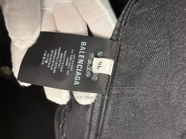Balenciaga Balenciaga Classic Washed Black Coke Embroidered Denim Jac Size US S / EU 44-46 / 1 - 6 Thumbnail