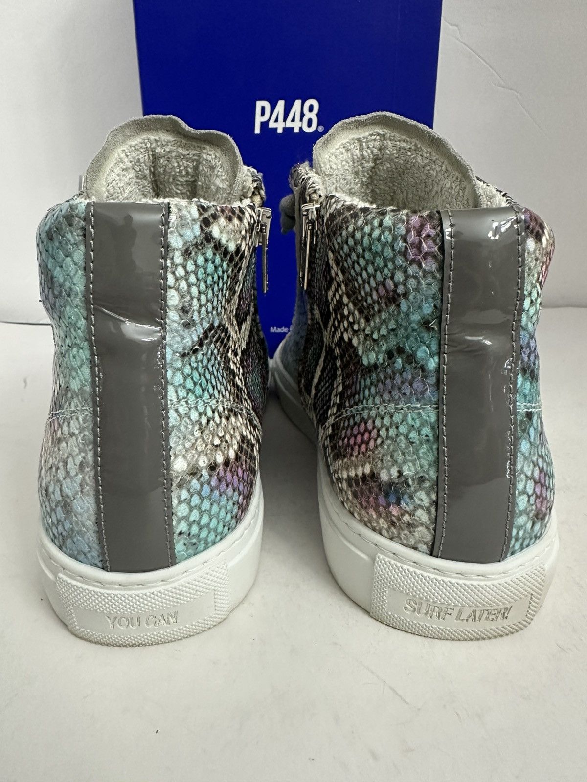 P448 P448 Star Embossed Low Hiding Heel High Top Sneaker Size US 9.5 / IT 39.5 - 9 Thumbnail