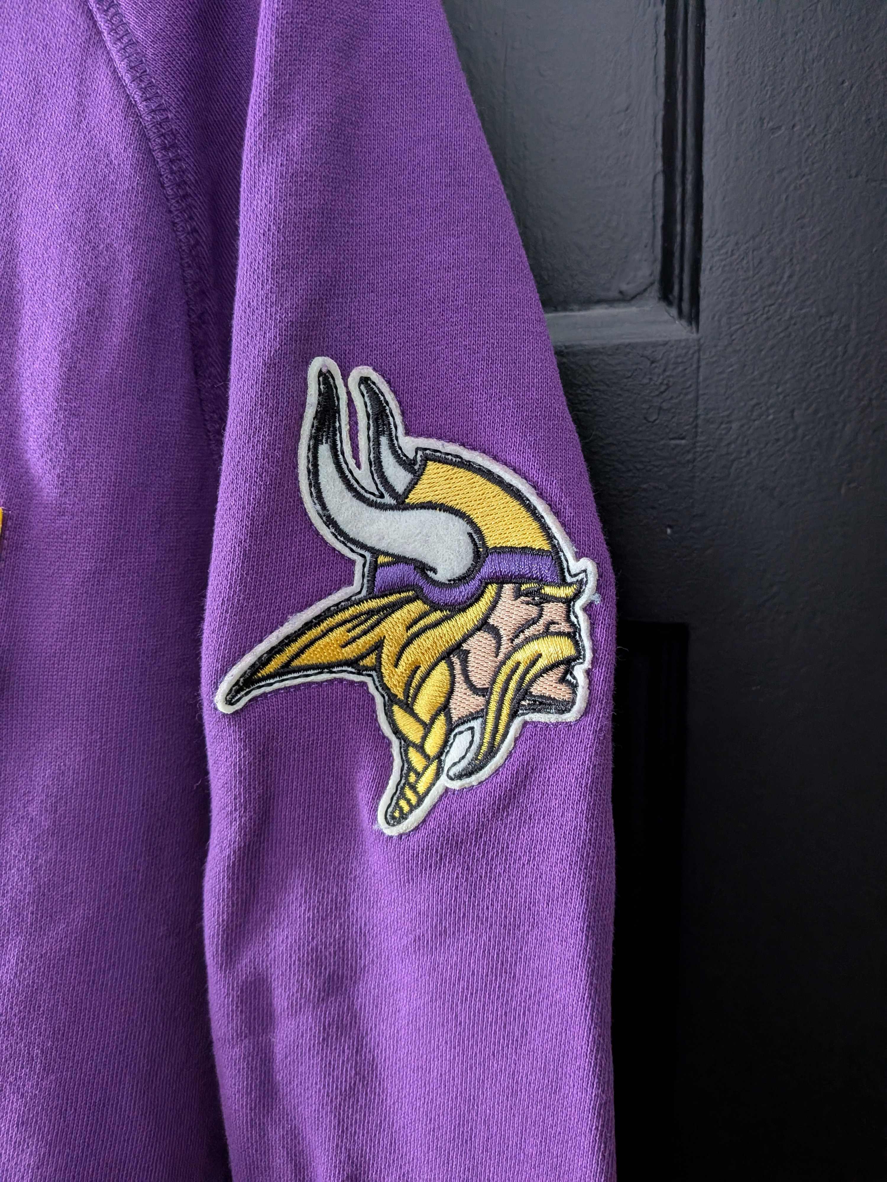 Ebbets Field Flannels Minnesota Vikings Raglan Hooded Sweatshirt Size US XXL / EU 58 / 5 - 4 Thumbnail