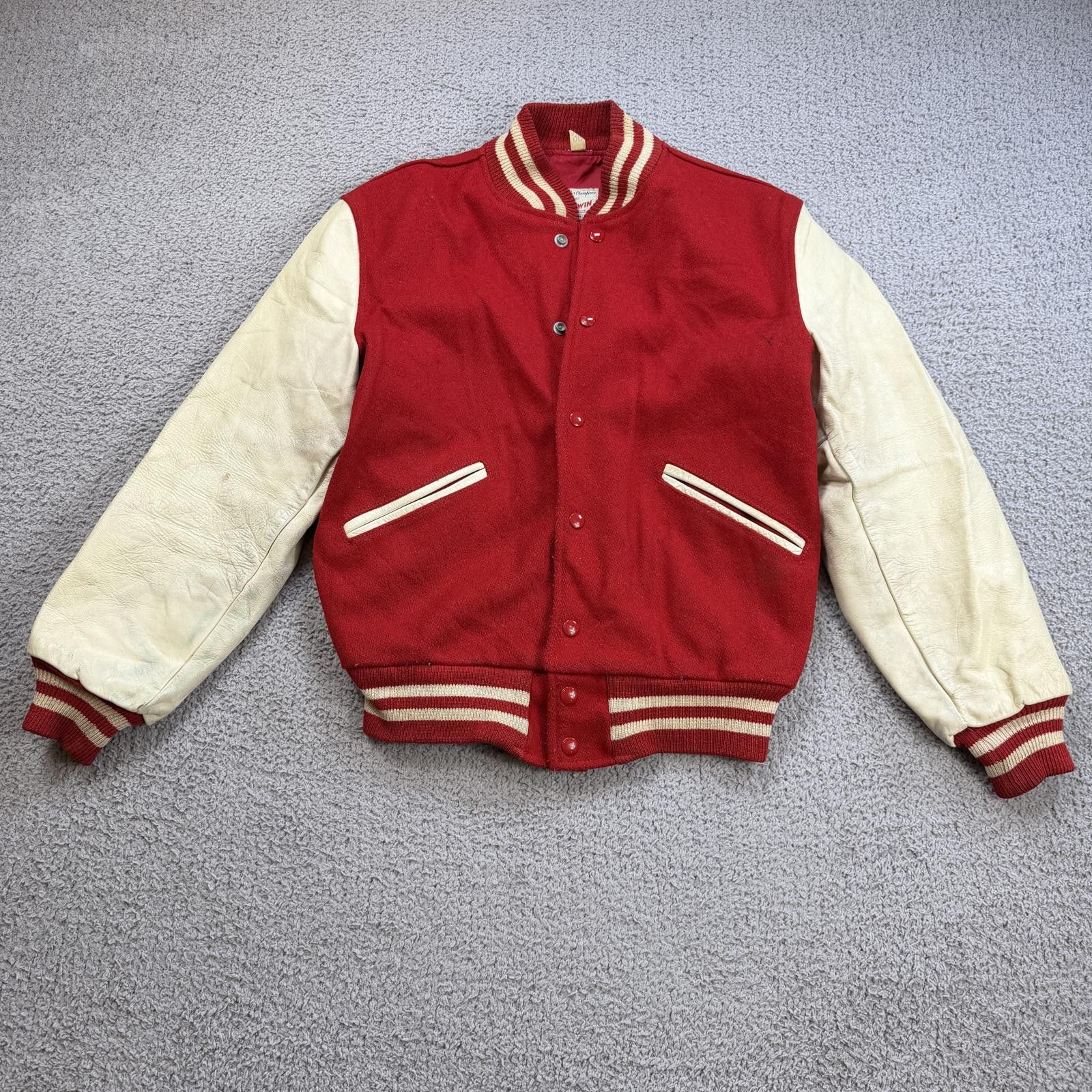 Other Vintage 70s Butwin Varsity Jacket Red Wool Leather Letterman Size US S / EU 44-46 / 1 - 1 Thumbnail
