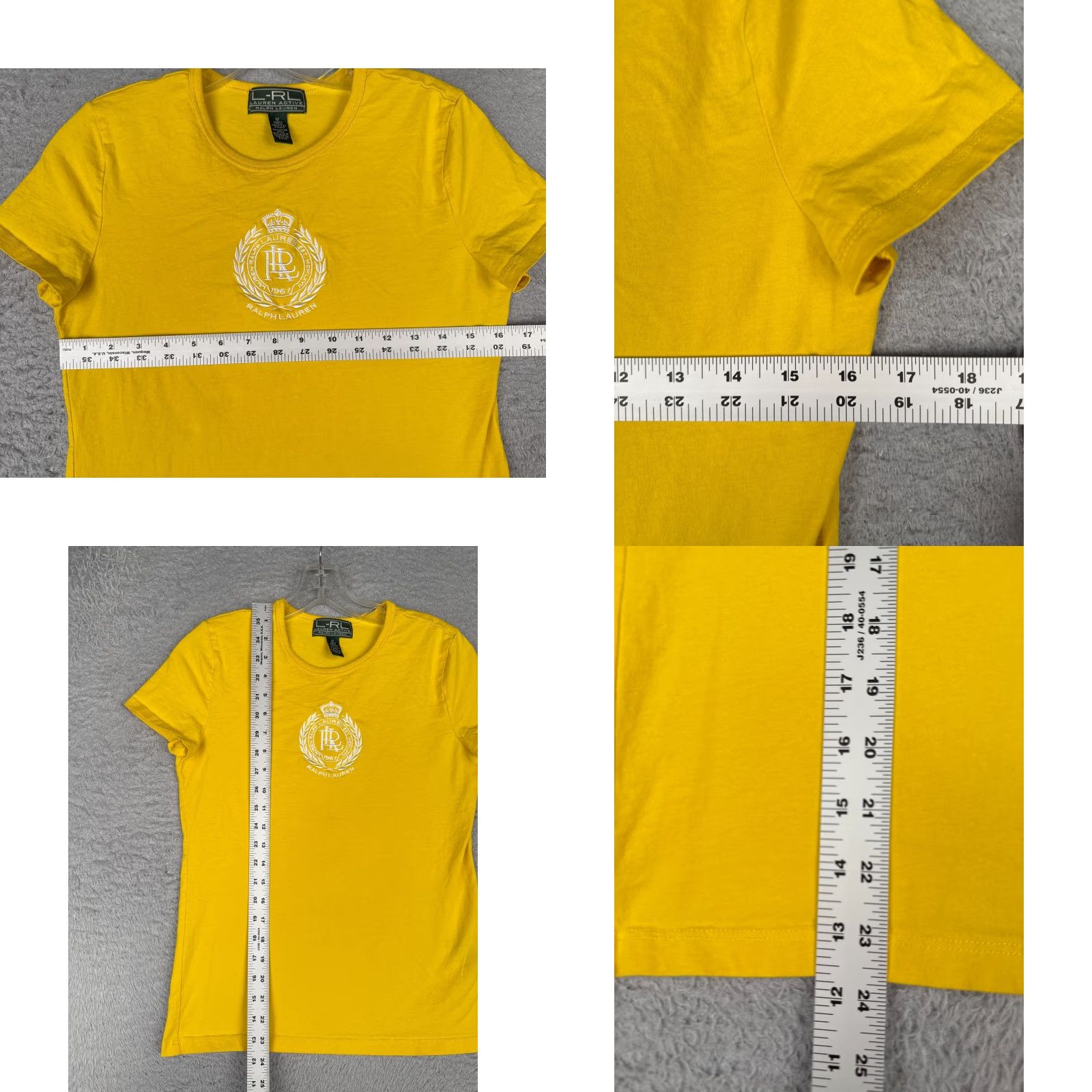 Ralph Lauren Lauren Ralph Lauren Shirt Women Medium Yellow Crew Neck Cotton Crest Logo City Short Sleeve Regular Knit Cotton Shirt Size M / US 6-8 / IT 42-44 - 8 Thumbnail