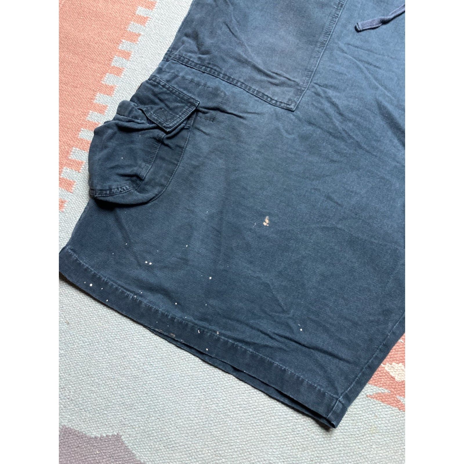 Karl Kani VINTAGE Karl Kani Cargo Jeans Shorts Jorts Men 60 Blue 60 Inseam 13” Outseam 28.5” Wide Leg 17.5” 60” Waist Drawstrings 60s 2000s 90s Size US 44 / EU 60 - 2 Thumbnail