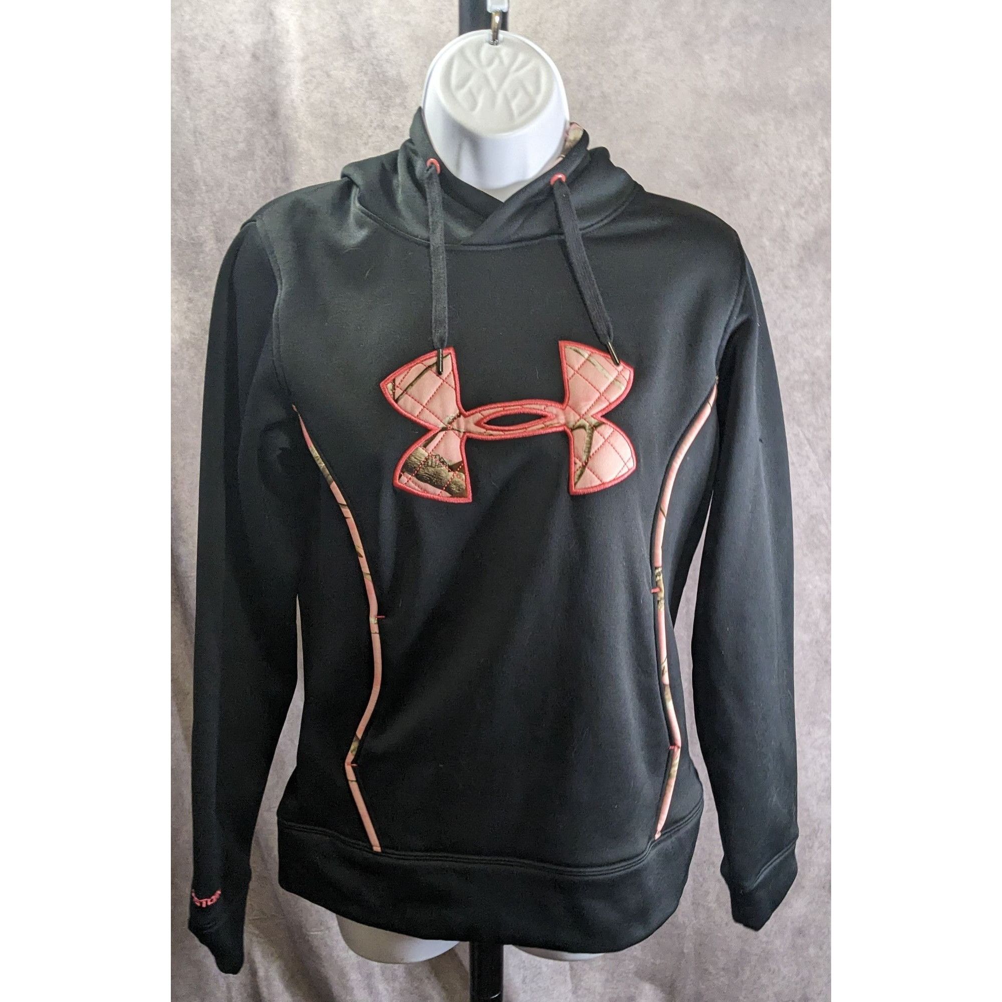 Under Armour Under Armour Storm Womens Black Hoodie Pink Camo Logo Size S Size S / US 4 / IT 40 - 1 Thumbnail