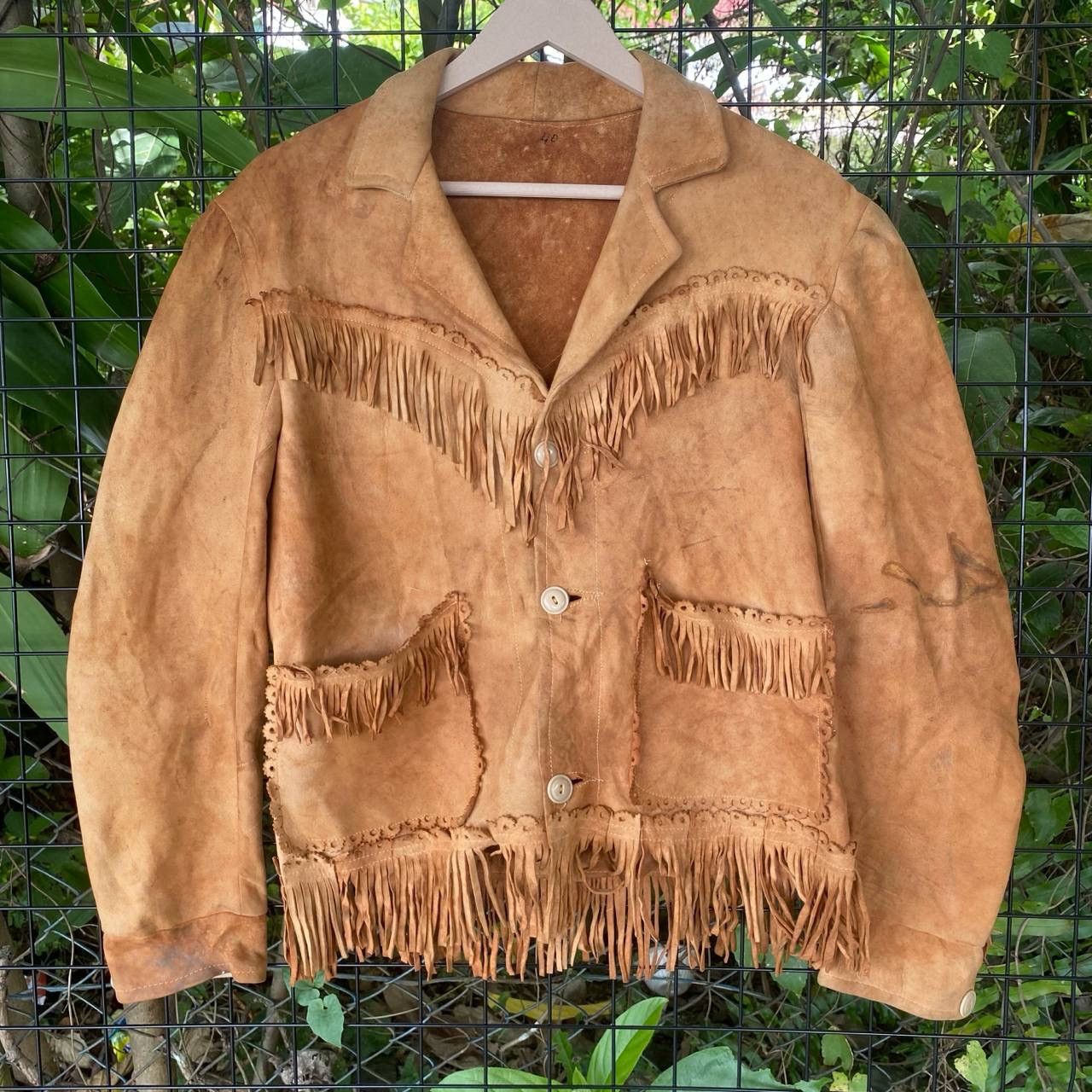 Genuine Leather Vintage Brown Cowboy Style Leather Jacket Size US S / EU 44-46 / 1 - 2 Thumbnail