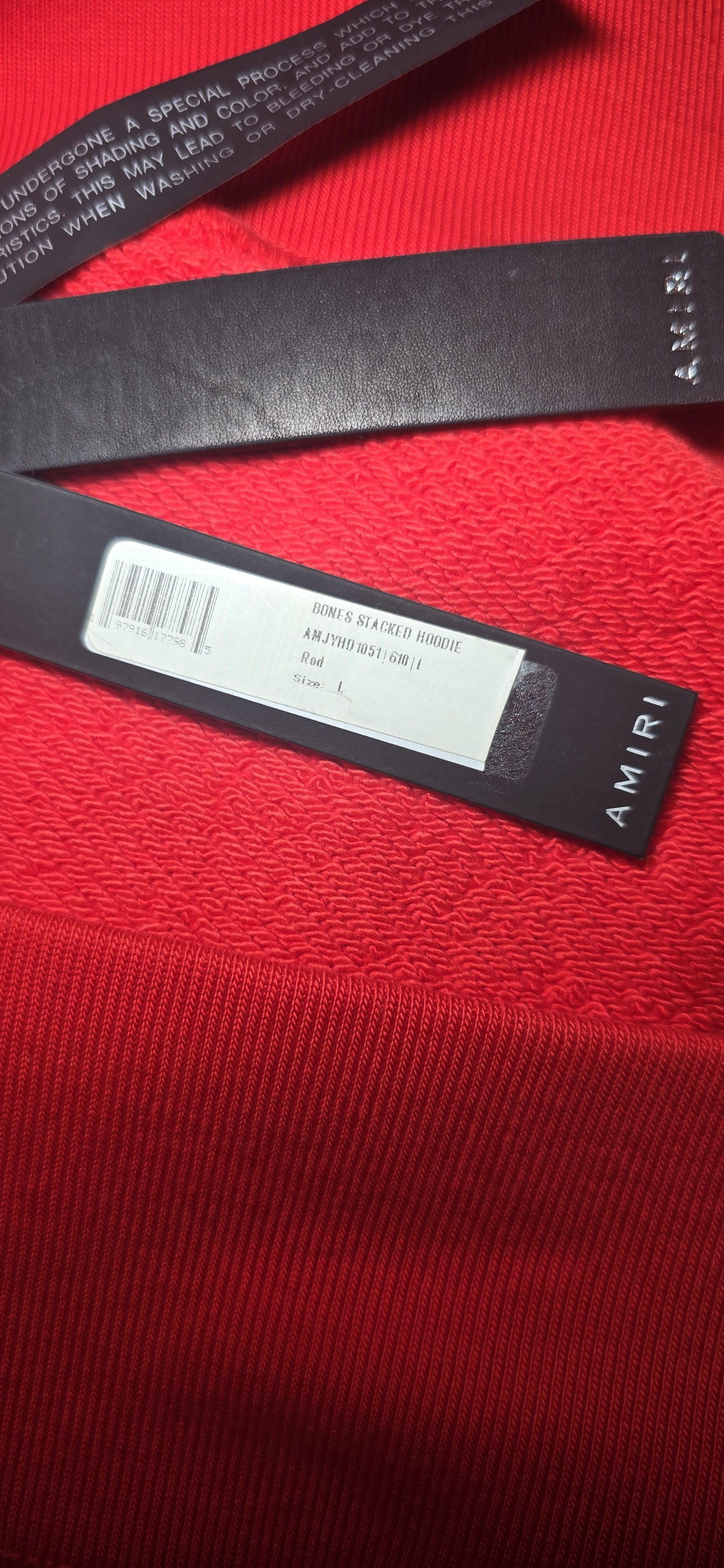 Amiri AMIRI BONES STACKED HOODIE RED SZ L Size US L / EU 52-54 / 3 - 10 Thumbnail