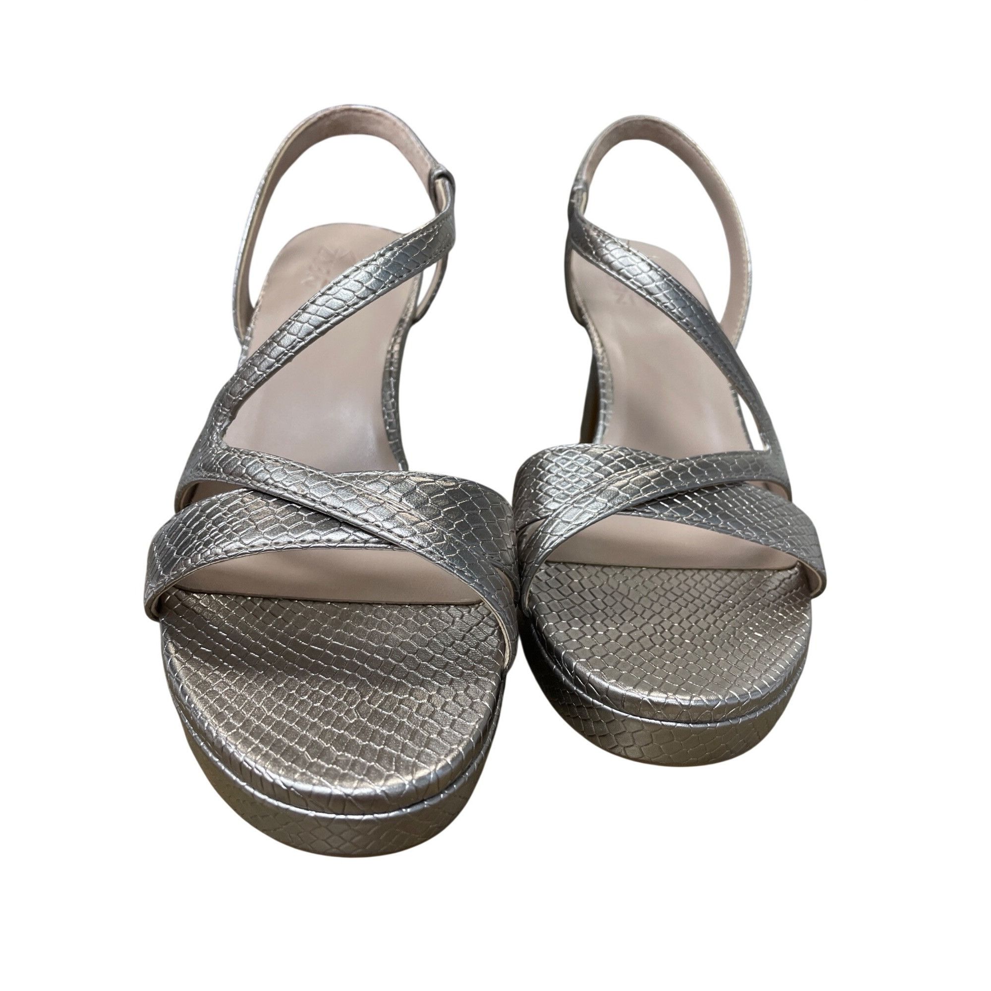Other Naturalizer Abby Womans Silver diamond pattern Slingback hee Size US 9 / IT 39 - 11 Thumbnail