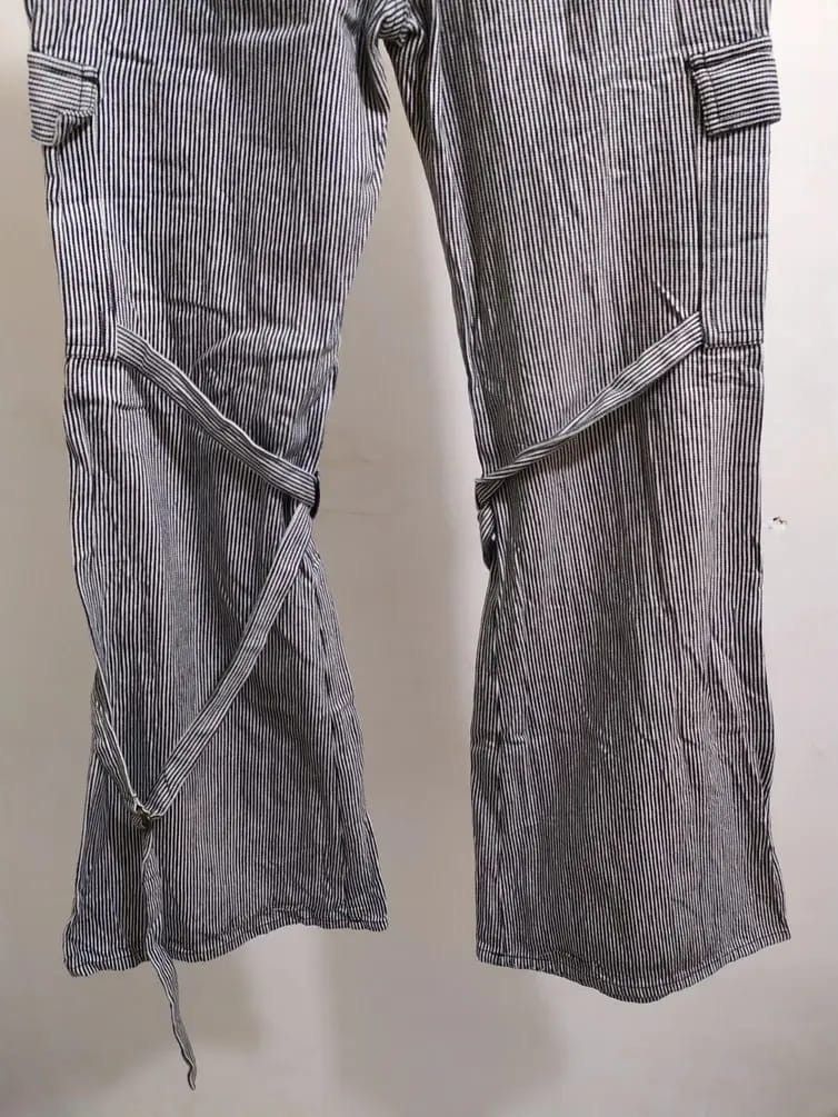 Japanese Brand IMAGE Punk Bondage Punk Stripe Cargo Bootcut Pants Size US 28 / EU 44 - 7 Thumbnail