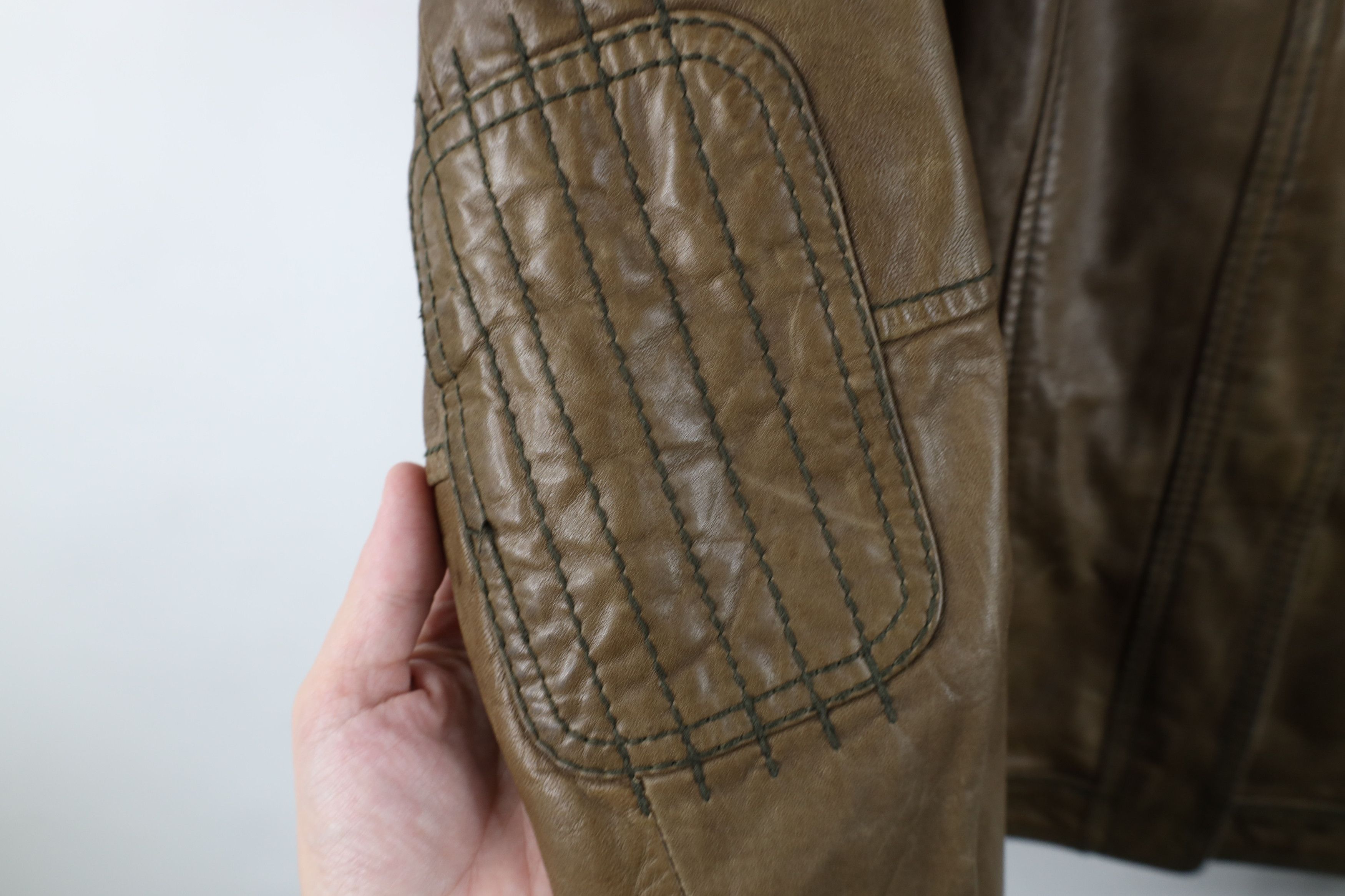 Eddie Bauer Vintage Eddie Bauer Leather Full Zip Bomber Jacket Breen Size L / US 10 / IT 46 - 5 Thumbnail