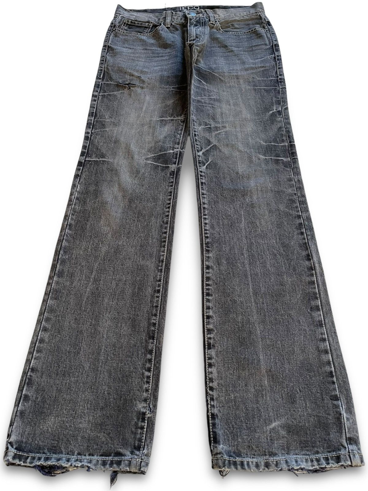 Vintage Japanese Brand Faded Wash Distress Loose Style Jeans