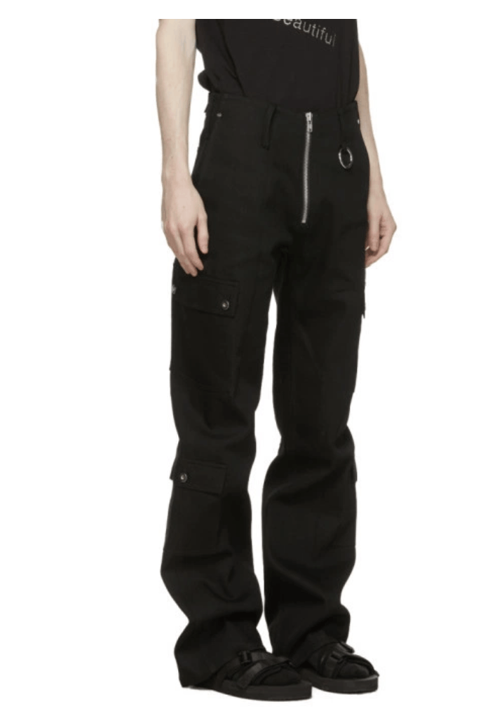 Sankuanz Sankuanz Black Exposed Zipper Cargo Pants Size US 32 / EU 48 - 1 Thumbnail