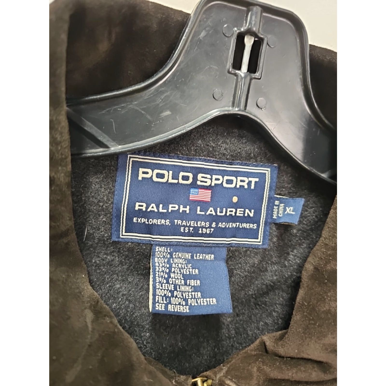 Ralph Lauren VTG POLO SPORT Ralph Lauren Brown Distressed Suede Leather Jacket Men XL Leather Jacket Vintage Size US XL / EU 56 / 4 - 5 Thumbnail