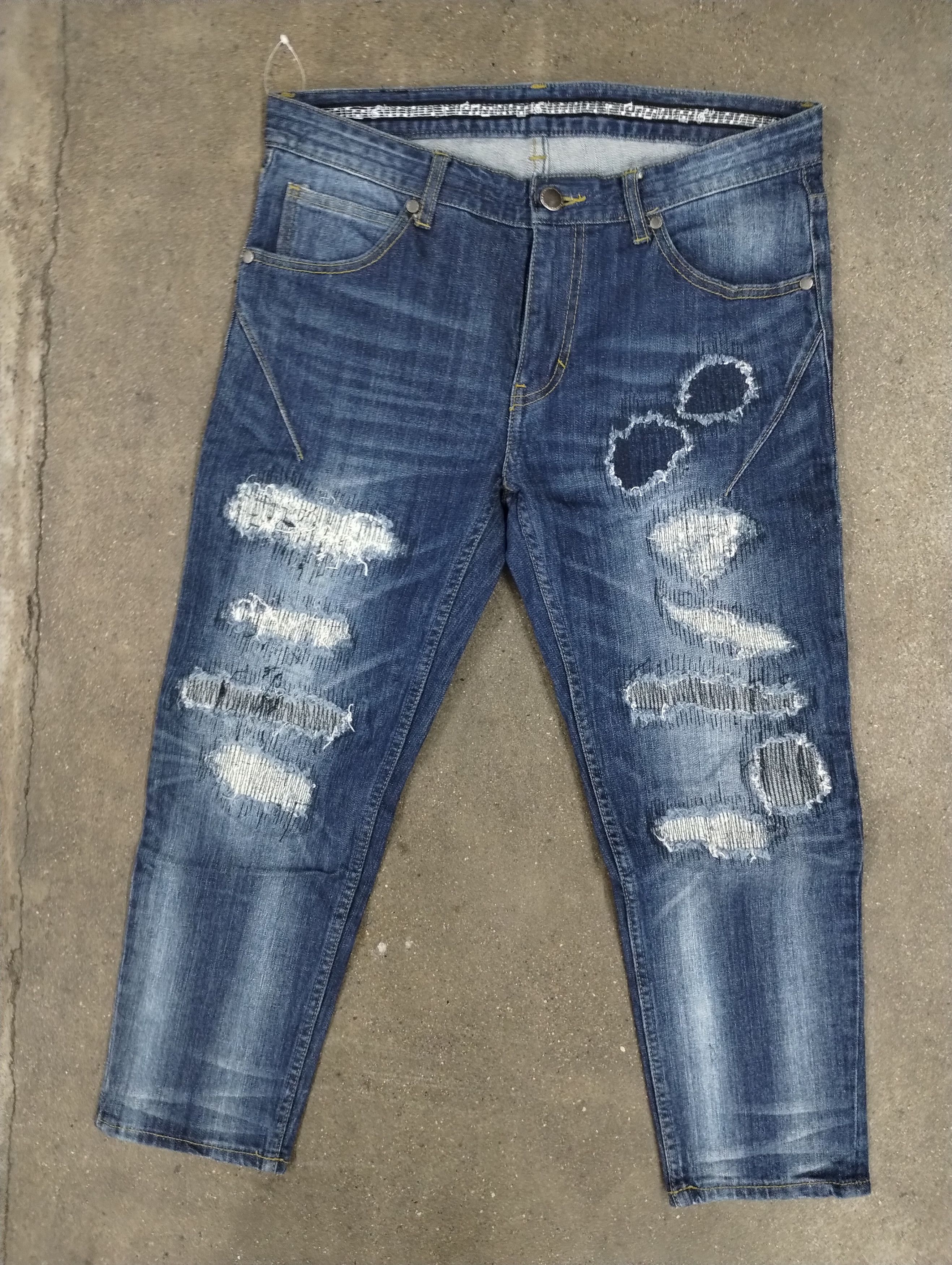 image of Number N Ine Number (N)Ine Repaired Blue Denims, Men's (Size 30)