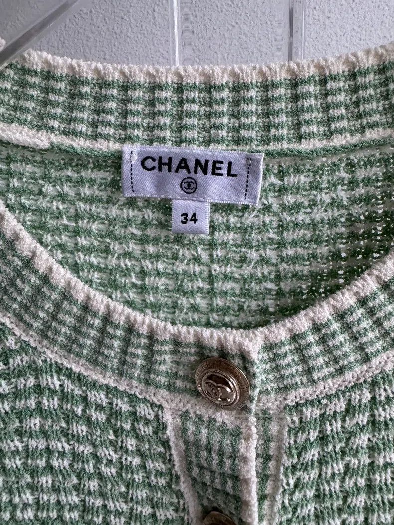Chanel Chanel 21C light green knitted cardigan coat Size XXS / US 00 / IT 34 - 4 Thumbnail
