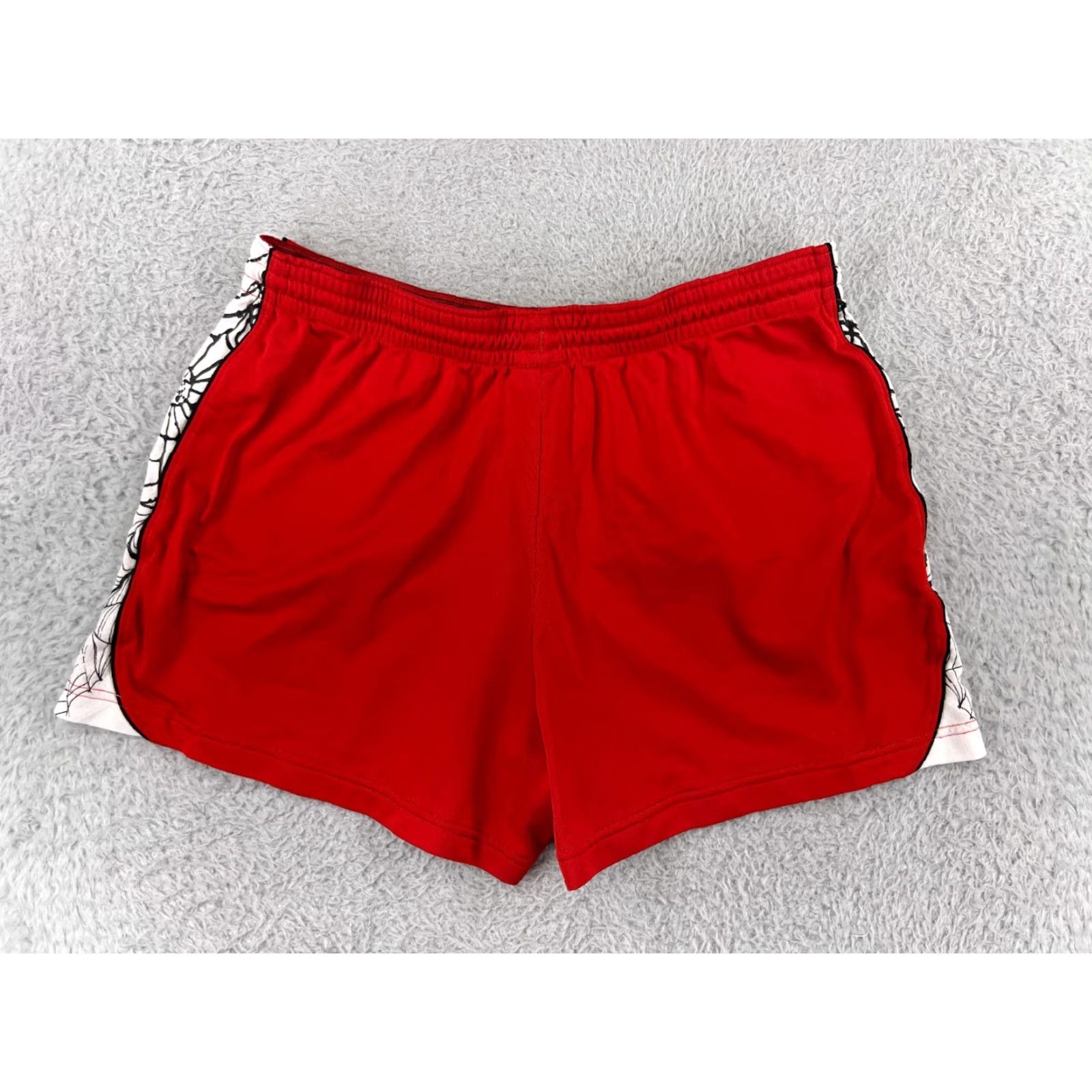 Nike Nike Shorts Womens Large Red White Running Jogging Polyester DriFit Spiderweb Size 36" / US 14 / IT 50 - 2 Thumbnail