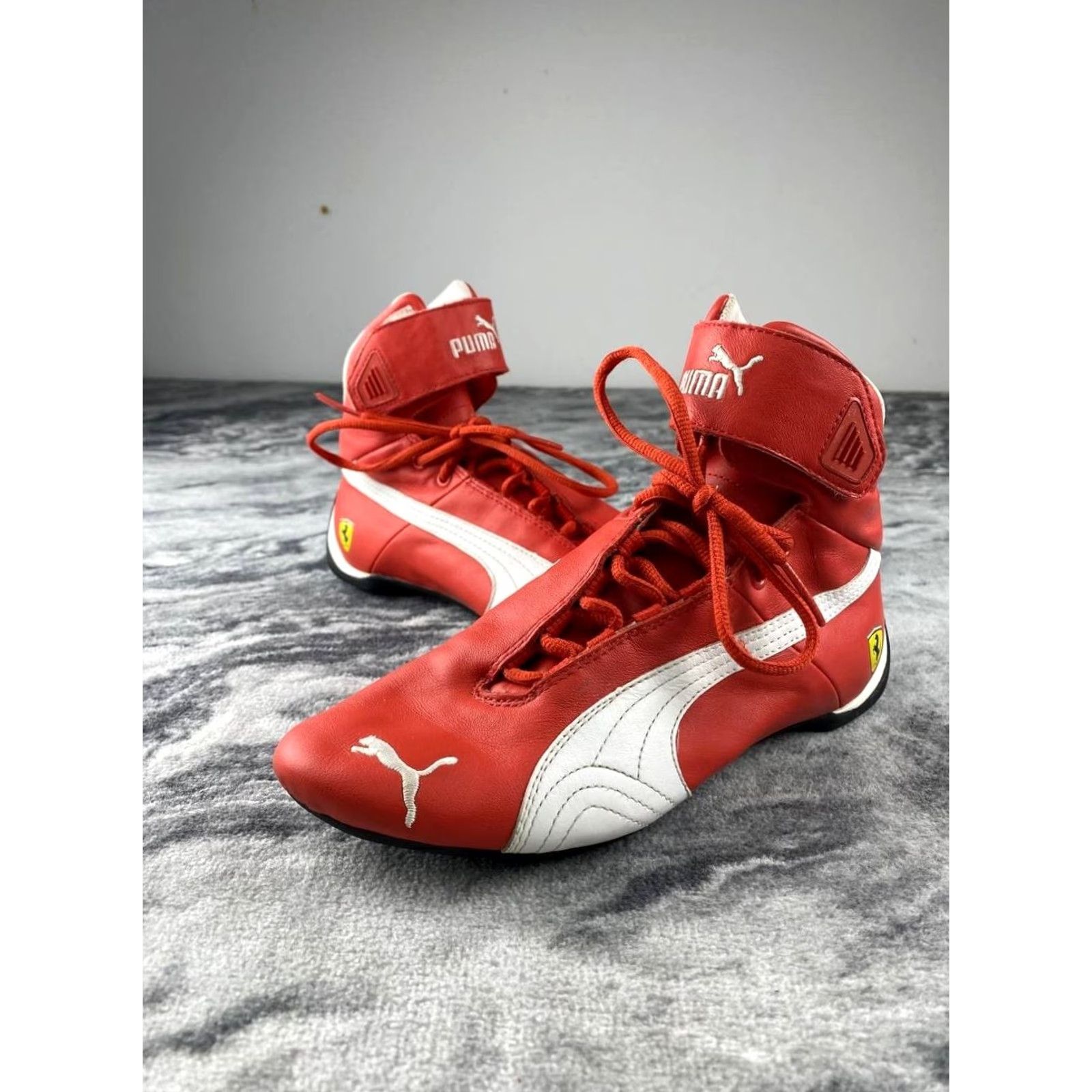 Puma VINTAGE PUMA Ferrari High Top Leather Sneakers Speedcat Y2K Women US 6 Red Sneaker Fashion Shoes Womens Budget Size M / US 6-8 / IT 42-44 - 2 Thumbnail