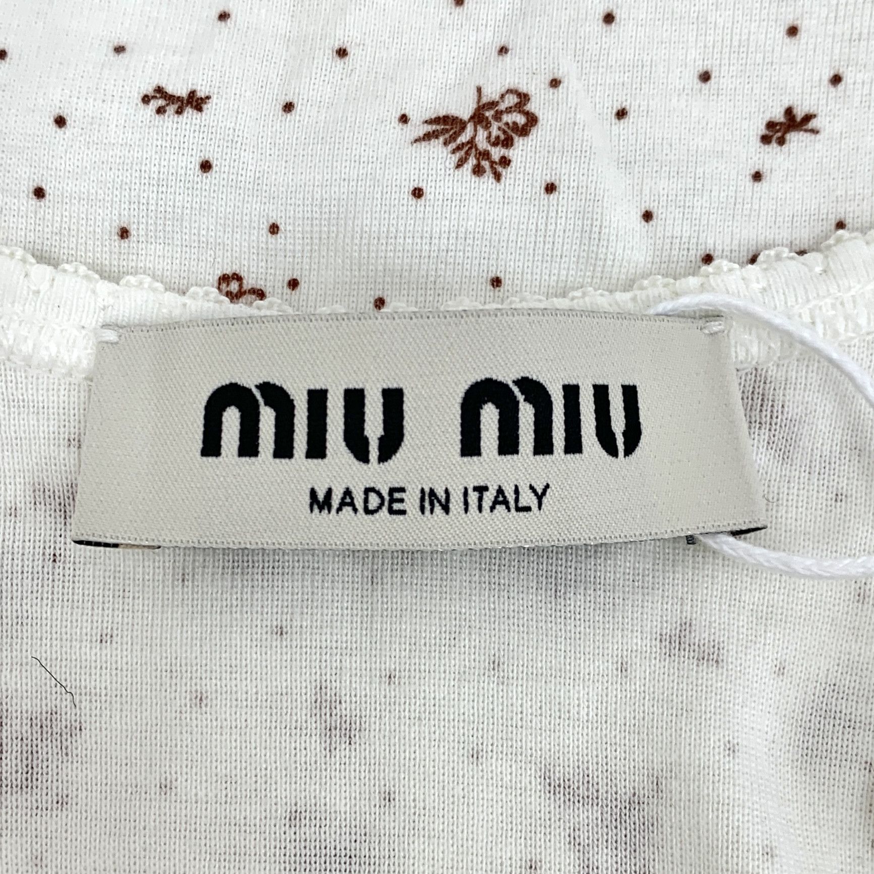 Miu Miu Miu Miu Floral Cotton Sleeveless Top White (L) Size L / US 10 / IT 46 - 7 Thumbnail