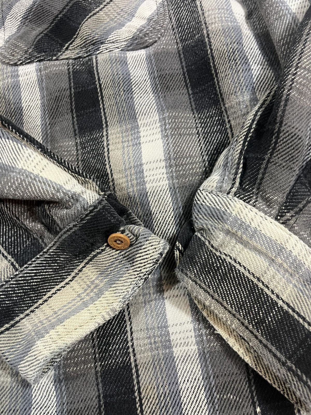 Vintage Vintage 90s Big Mac Woven Cotton Flannel Distressed Gray Size US XXL / EU 58 / 5 - 5 Thumbnail