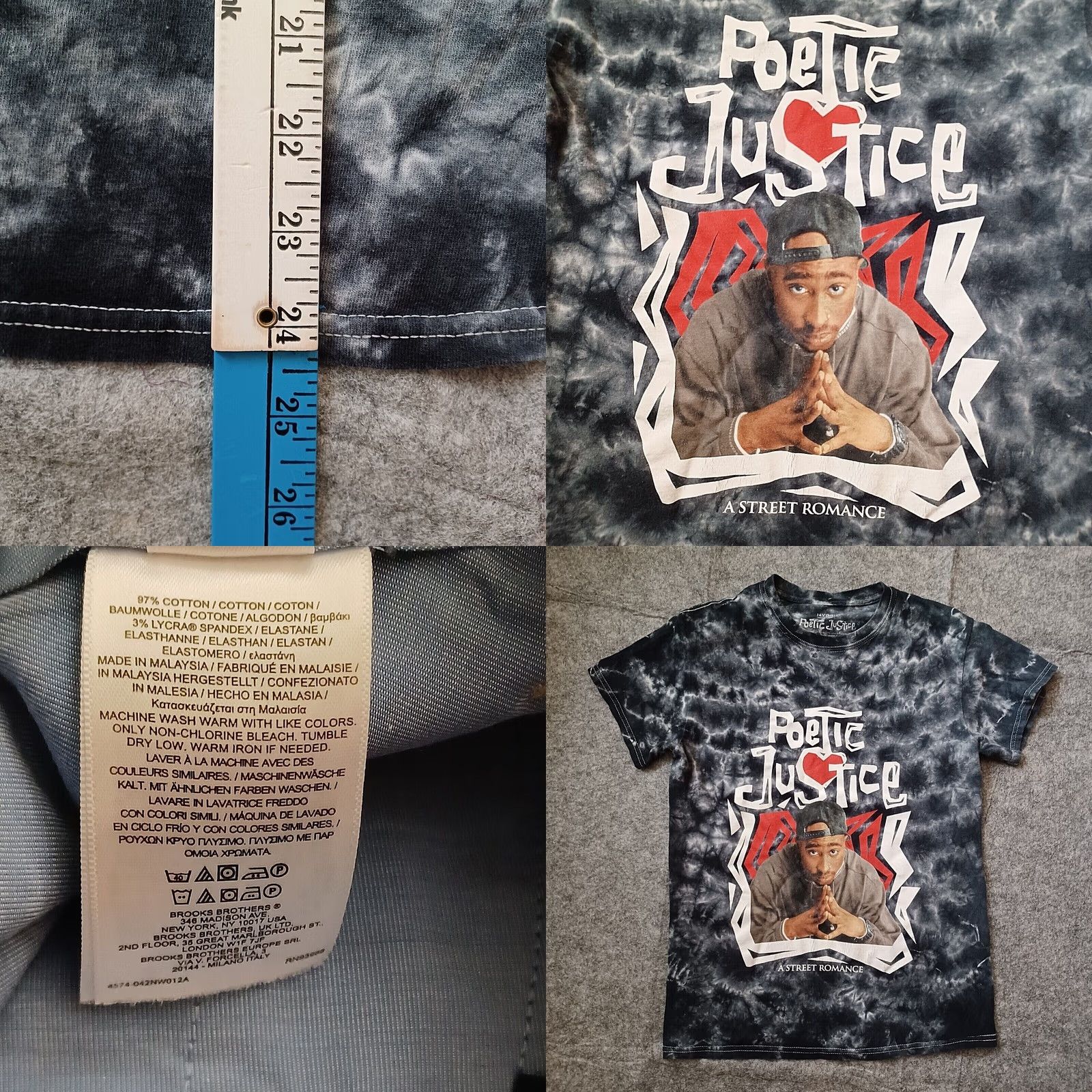 Vintage Hybrid Poetic Justice T Shirt S Tie Dye 2pac Tupac Shakir Janet Jackson Hip Hop Rap Tee Womens Size S / US 4 / IT 40 - 8 Thumbnail