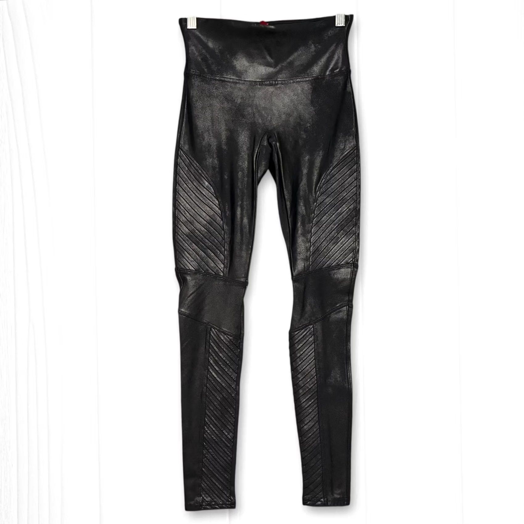 Spanx SPANX Faux Leather Moto Leggings Black High Waist Women's S Leggings Size 28" / US 6 / IT 42 - 2 Thumbnail