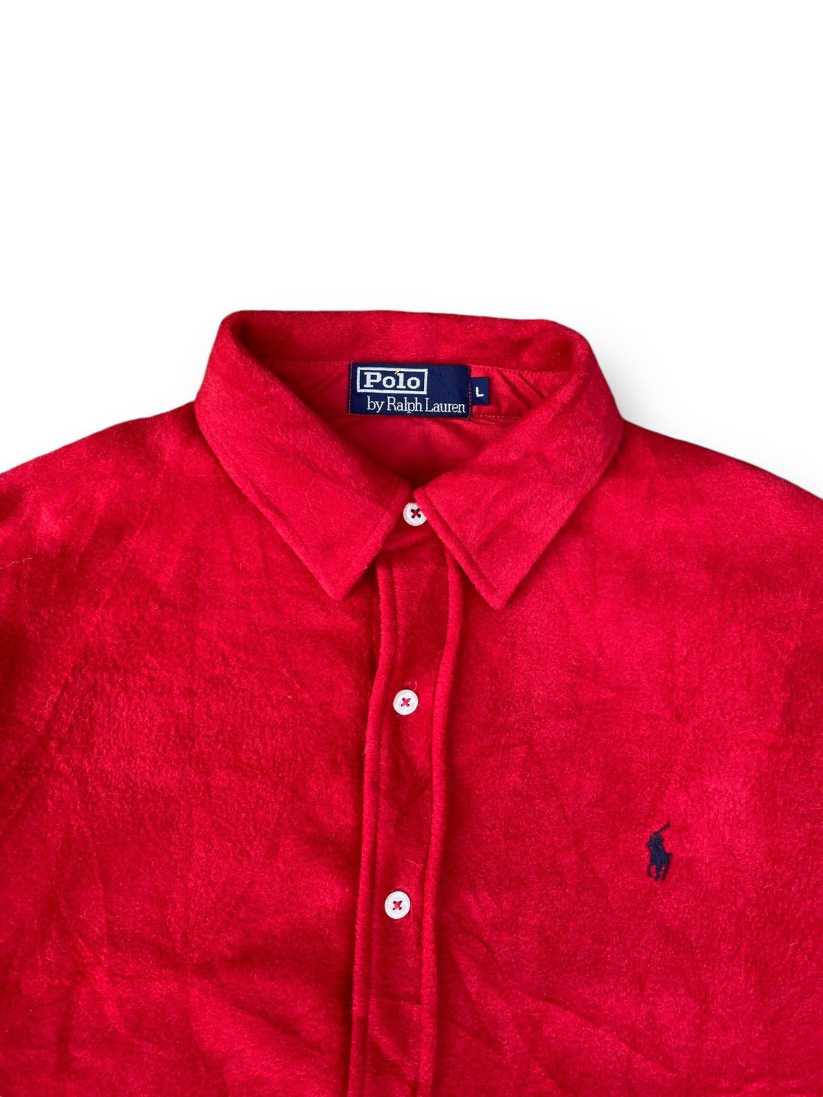 Polo Ralph Lauren × Vintage Vintage Polo Ralph Lauren Red Fleece Shirt Made in USA. #D4 Size US L / EU 52-54 / 3 - 2 Thumbnail