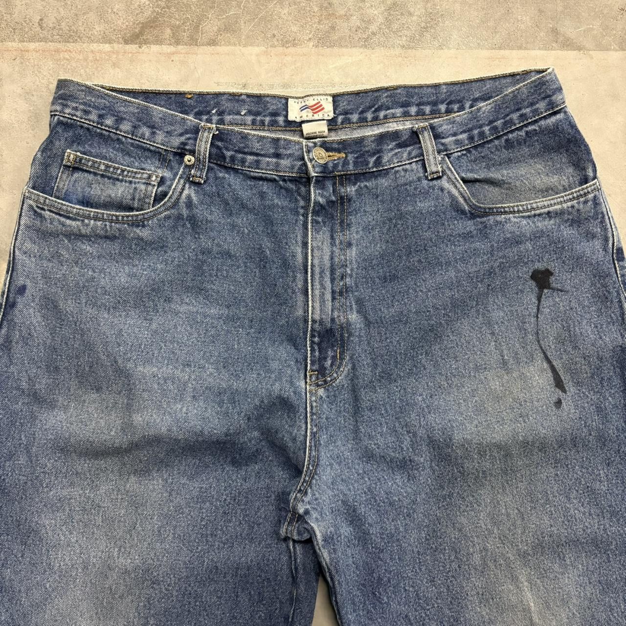 Perry Ellis × Vintage Crazy Vintage Y2K/2000s Super Baggy Perry Ellis Medium Wash Denim Jeans! Size US 38 / EU 54 - 4 Thumbnail