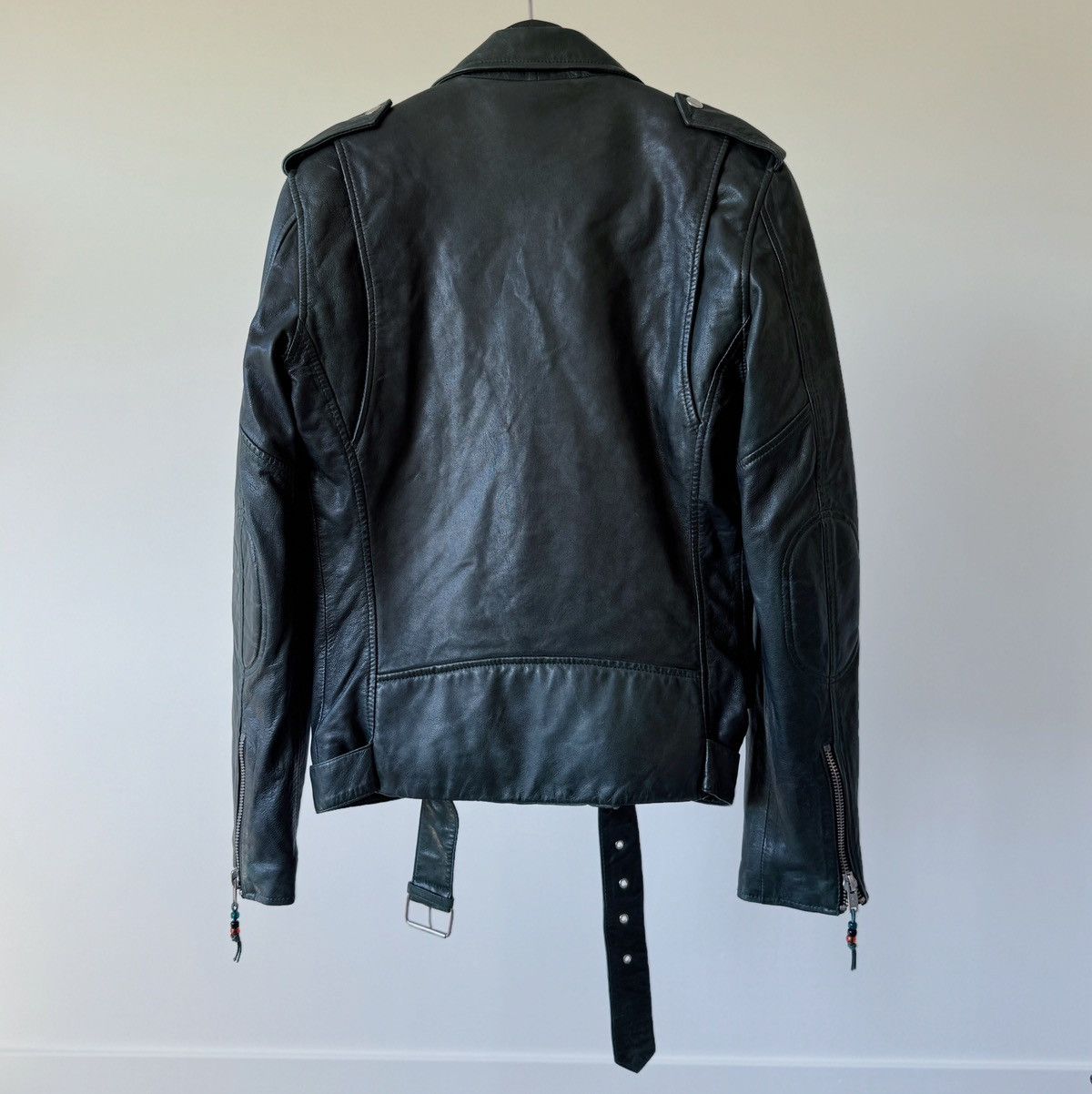 Blk Dnm BLK DNM Deep Teal Leather Moto Jacket Size US S / EU 44-46 / 1 - 2 Thumbnail