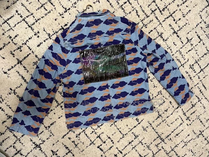 Acne Studios Acne Studios Blue cloud-patterned denim jacket Size US L / EU 52-54 / 3 - 2 Thumbnail