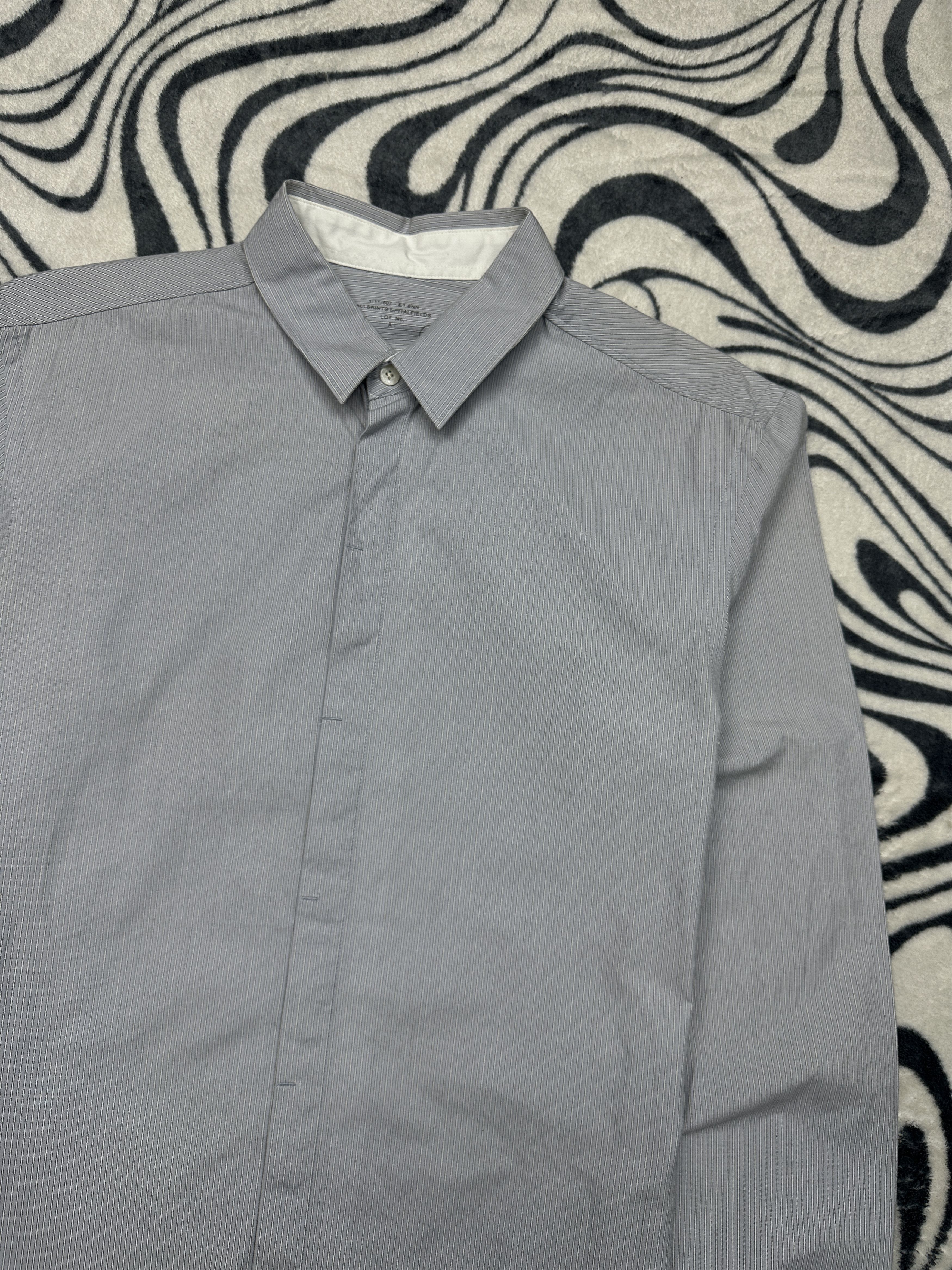 Allsaints AllSaints Mens Aubrey Long Sleeve Striped Shirt Size US M / EU 48-50 / 2 - 2 Thumbnail